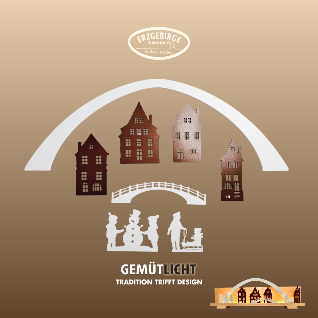 Weigla Dekofigur »Figurenset "Altstadt" für WEIGLA Dekosockel, aus Holz« Erzgebirge garantiert, Deko für Weihnachten und das ganze Jahr