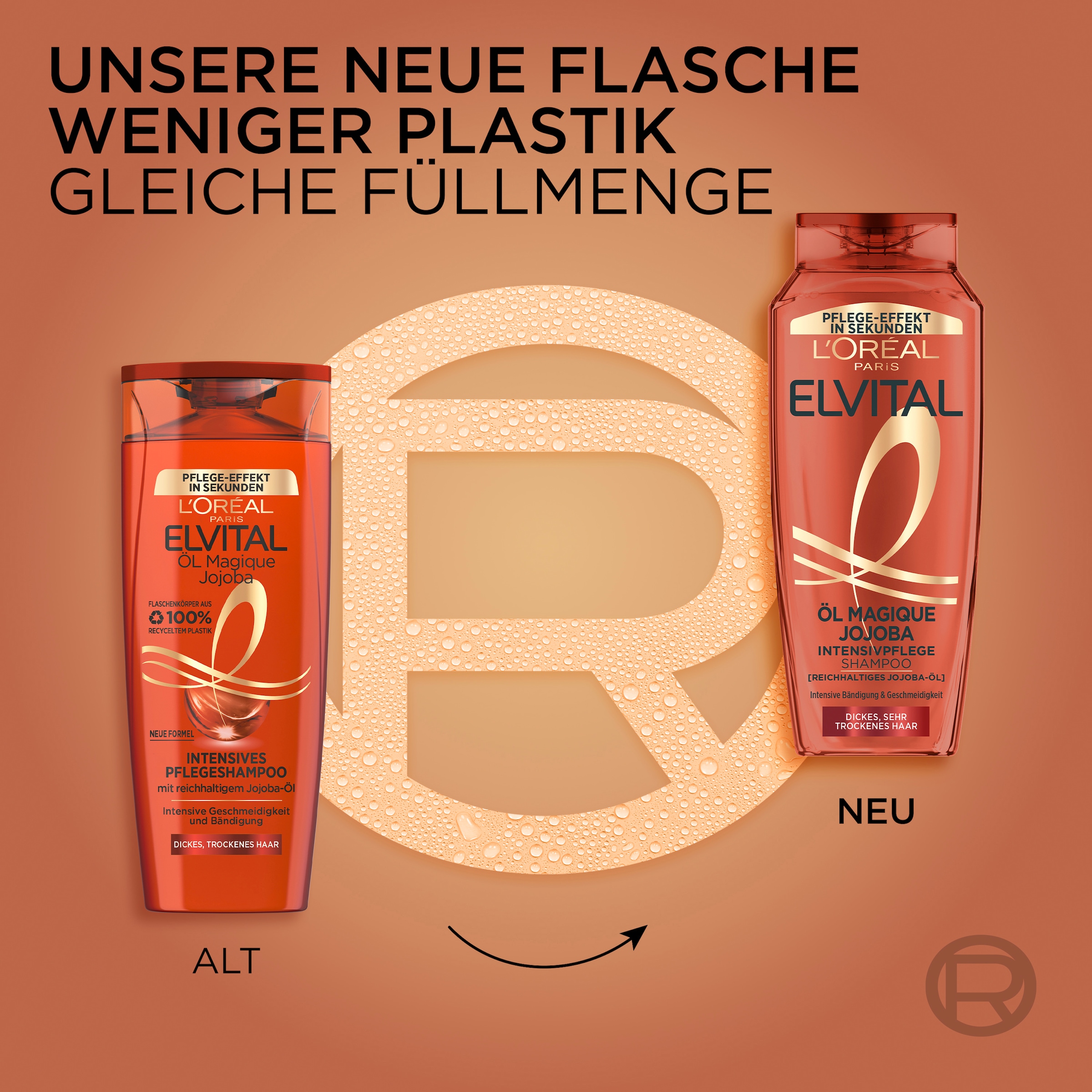 L'ORÉAL PARIS Haarshampoo »L'Oréal Paris Elvital Öl Magique Jojoba Shampoo«, (Packung, 6 tlg.)