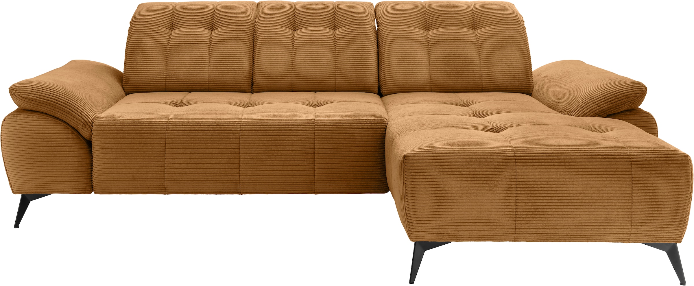 Home affaire Ecksofa »Lazio modern und bequem, schmale Armlehnen, tolle Detailverarbeitung« zwei verschiedene Fußfarben wählbar