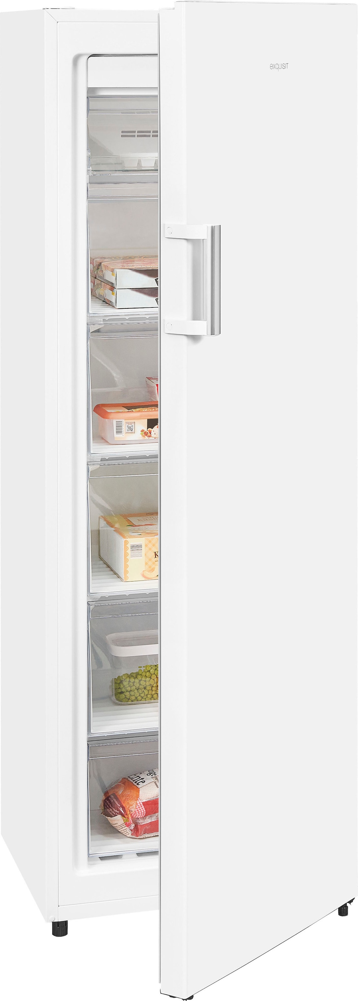 exquisit Gefrierschrank »GS271-NF-H-010E weiss«, 169,1 cm hoch, 55,9 cm breit, 194 L Volumen, NoFrost, Schnellgefrieren, 4 Sterne