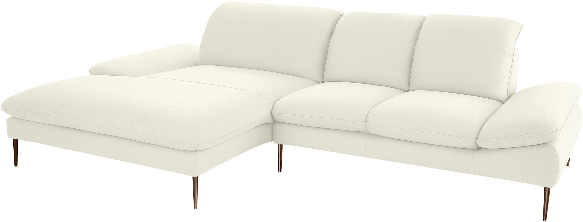 W.SCHILLIG Ecksofa »enjoy&MORE, Designsofa, bequem, zeitlos und elegant, L-Form«, Sitztiefenverstellung, Füße bronze pulverbeschichtet, Breite 310 cm