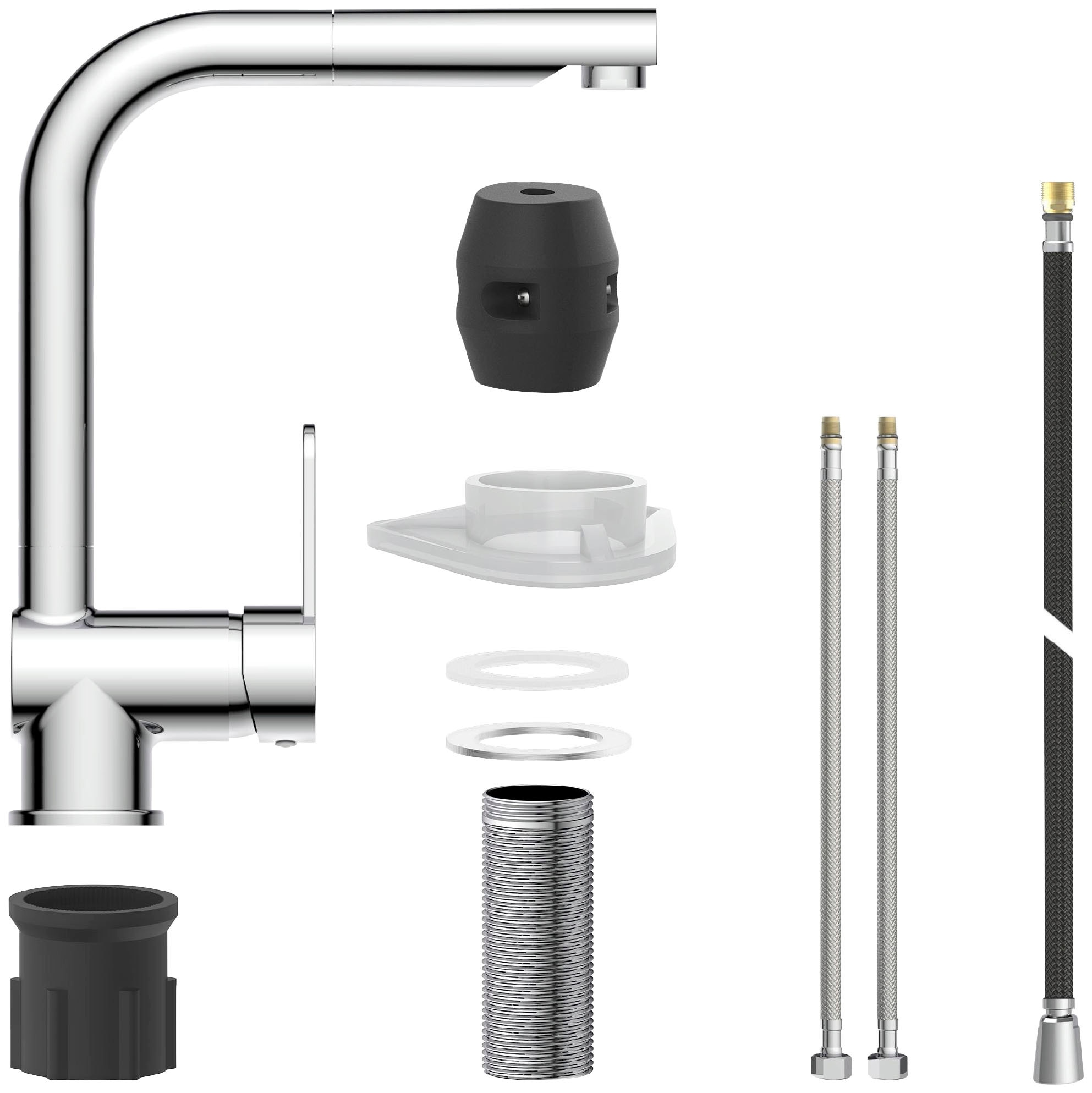 Schütte Spültischarmatur »LONDON« Hochdruckarmatur mit Cold-Start-Funkt., 360° schwenkbar, herausziehbar