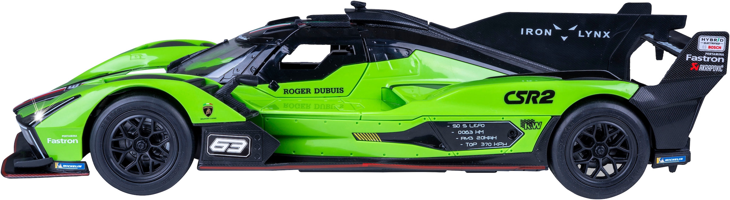 Jamara RC-Auto »Lamborghini SC63 LMDH 1:14 grün 2,4GHz«, mit LED Licht