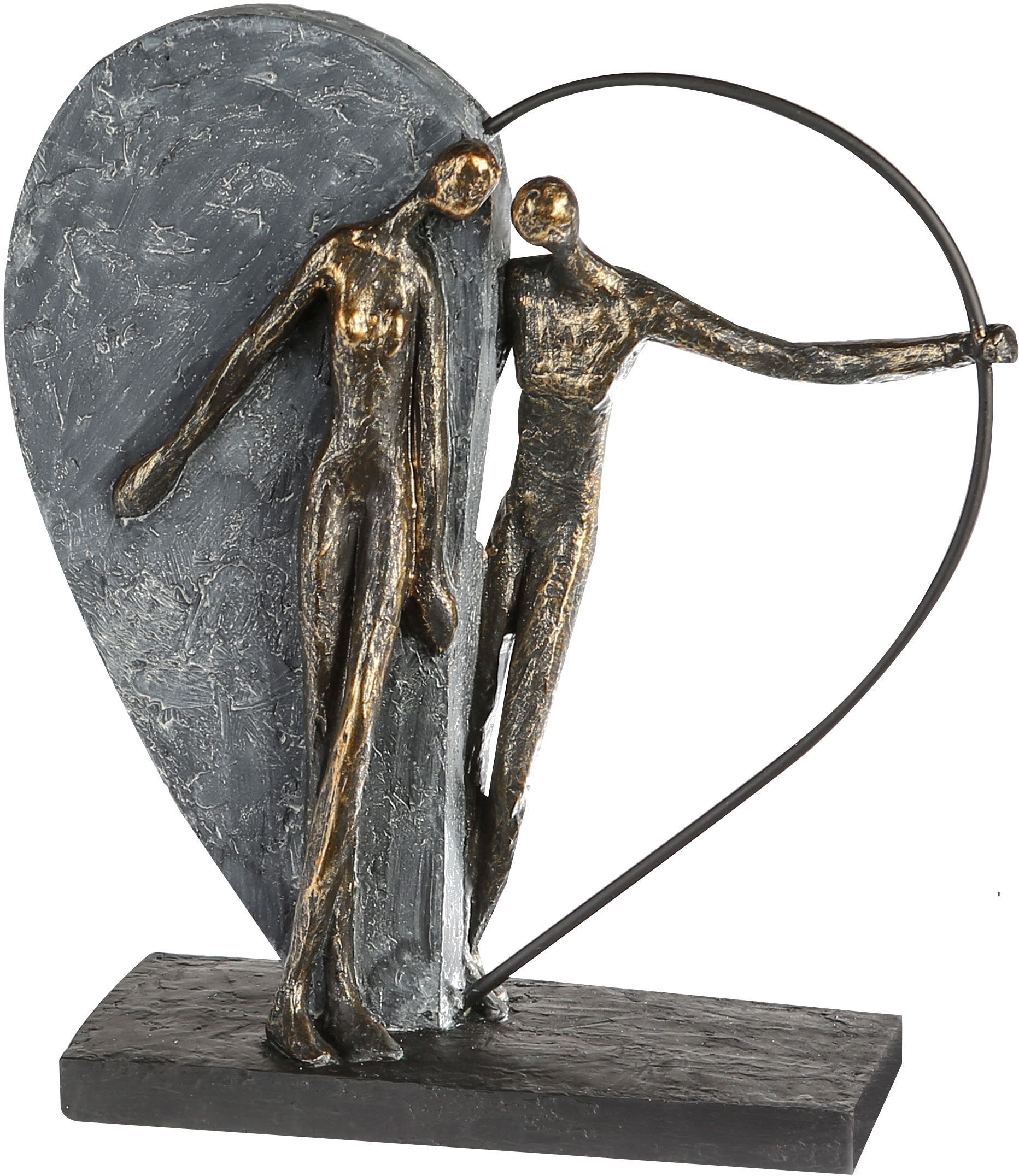 Casablanca by Gilde Dekofigur kaufen bronzefarben/grau«, bequem Dekoobjekt, Wohnzimmer Herzklopfen, »Skulptur Höhe cm, 31