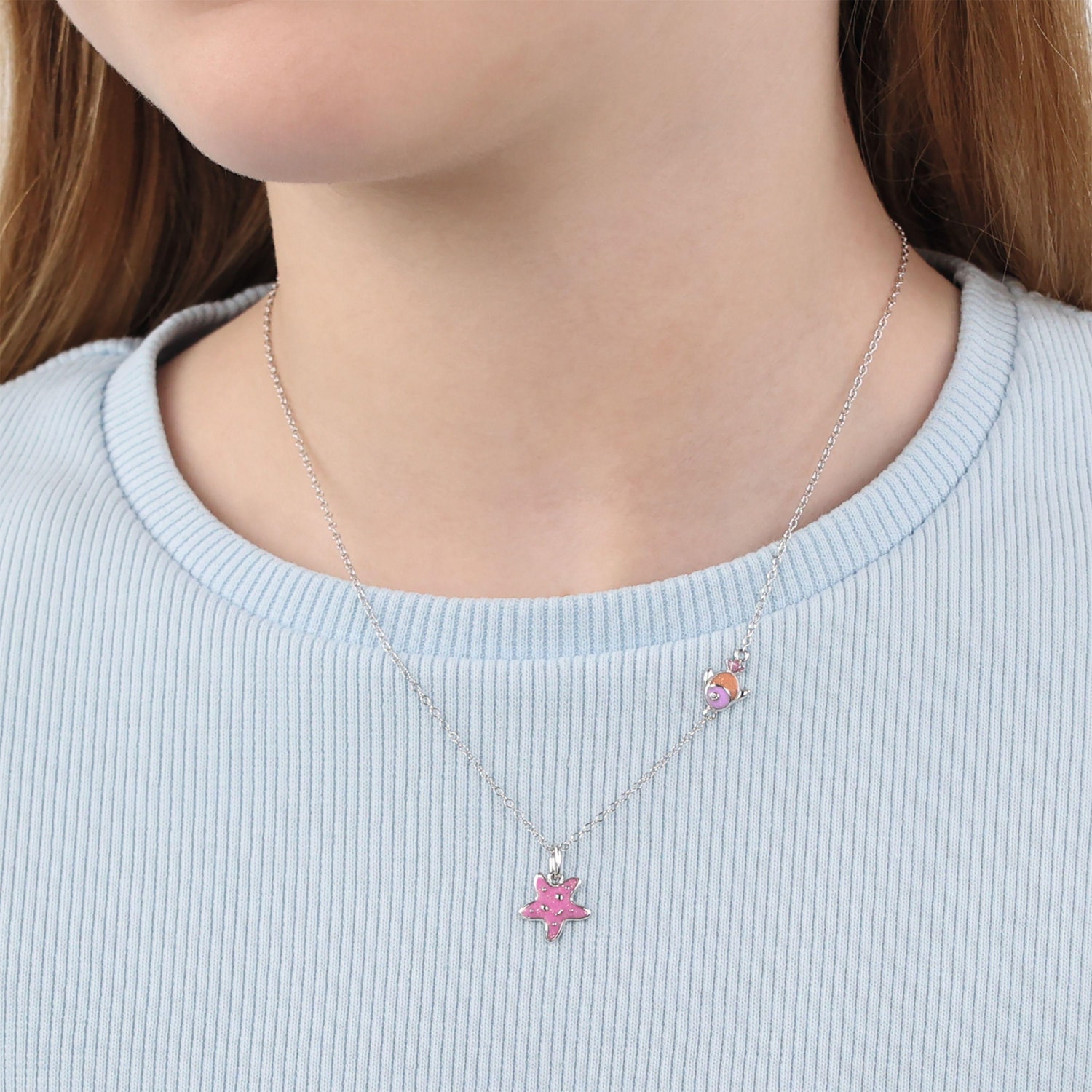 Prinzessin Lillifee Kette mit Anhänger »Seestern-Motiv, Fisch-Motiv« mit Zirkonia (synth.)