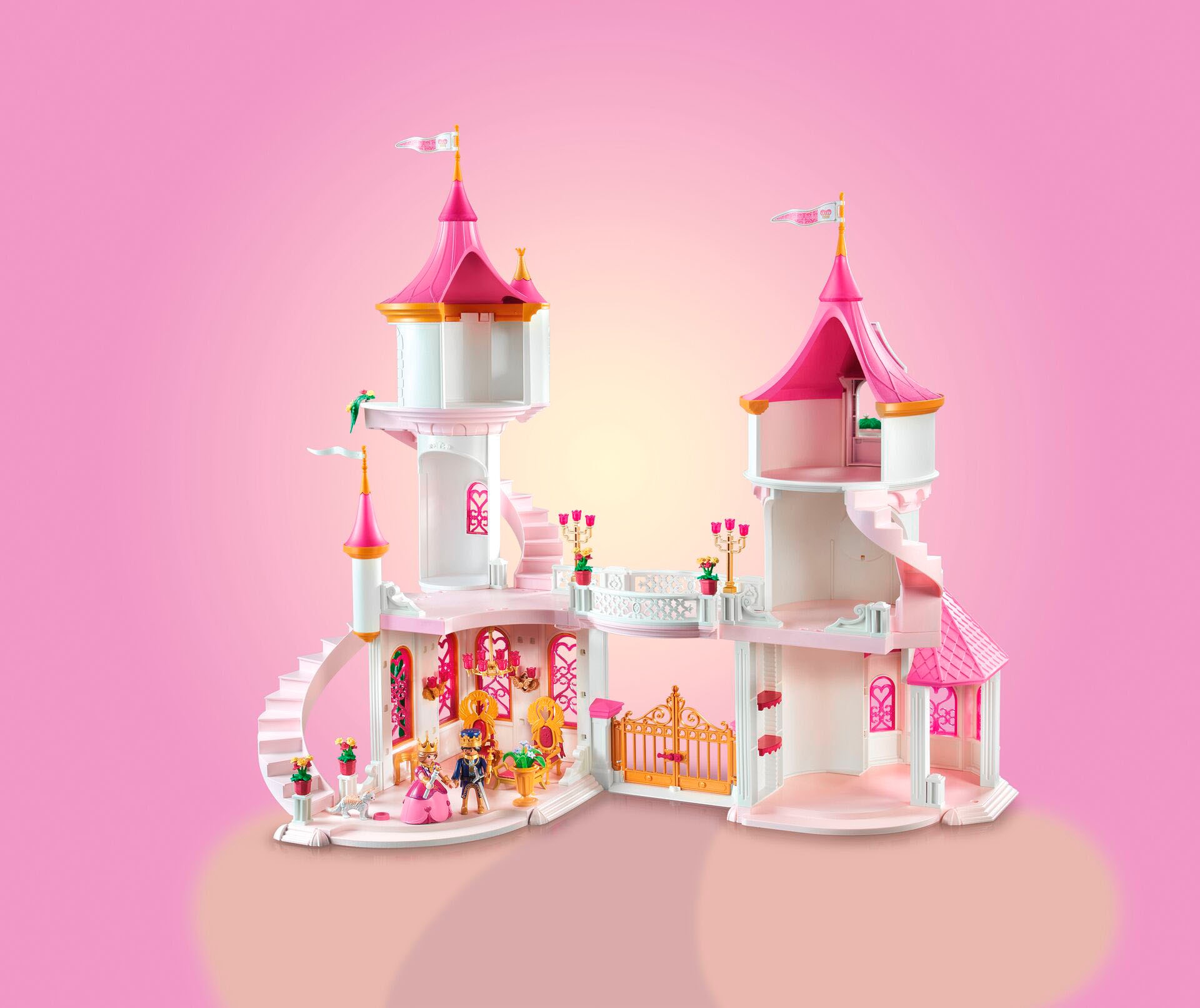 Playmobil® Konstruktions-Spielset »Prinzessinnenschloss mit Königspaar (71845), Playmobil Princess Magic«, (422 St.), Made in Germany