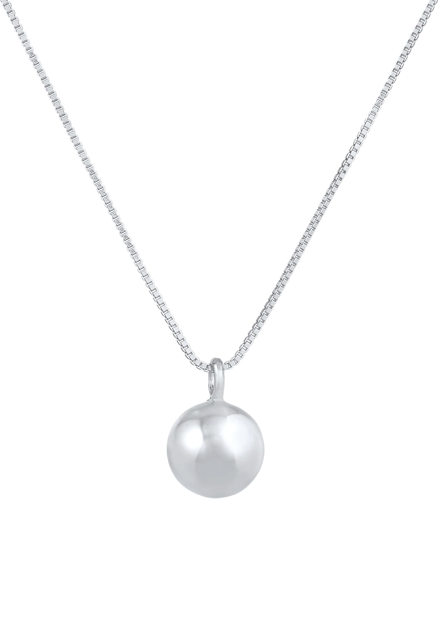 Elli Premium Kette mit Anhänger »Halskette Kugel Anhänger Rund Basic 925 Silber«
