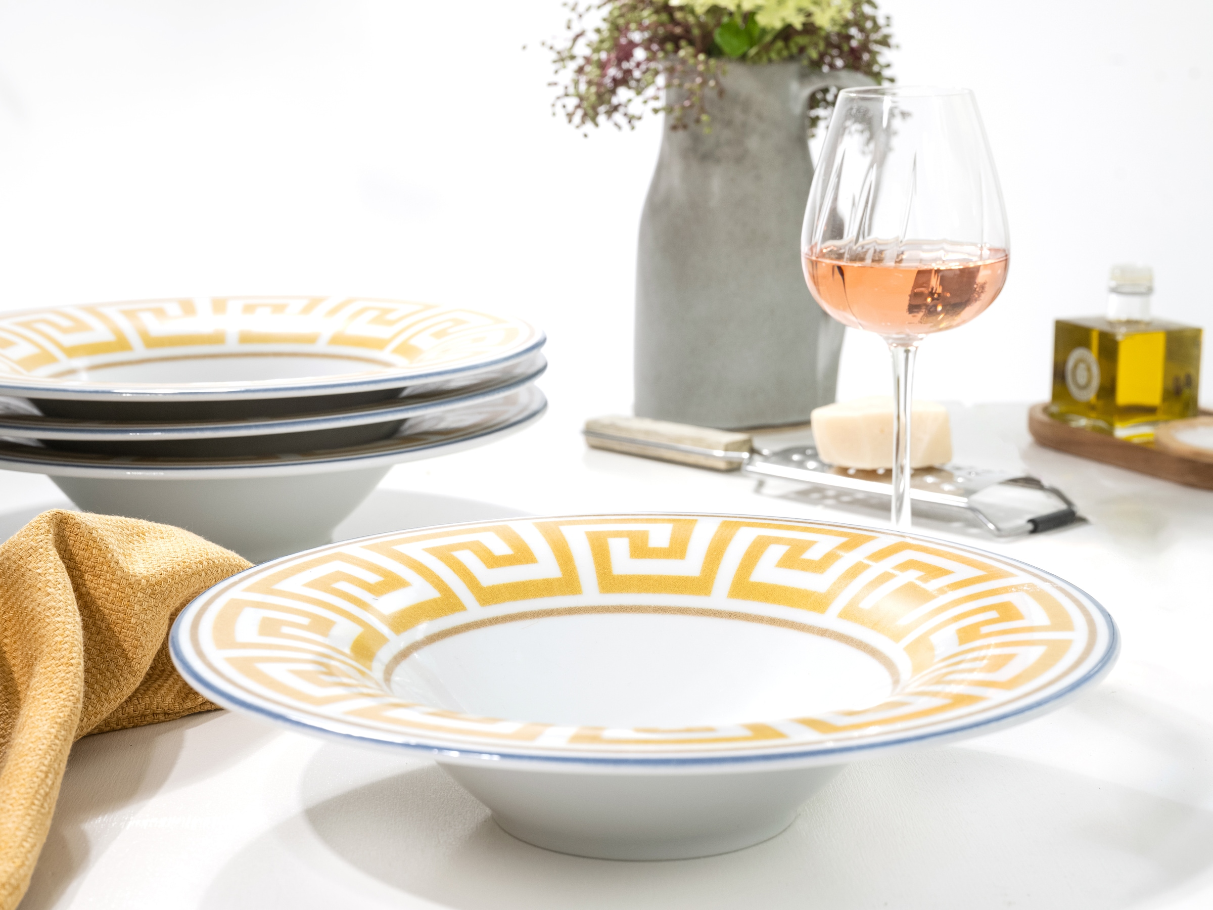 CreaTable Pastateller »Gourmet Athena, Teller Set, 4-tlg.« Griechische Eleganz, Vielseitig einsetzbar