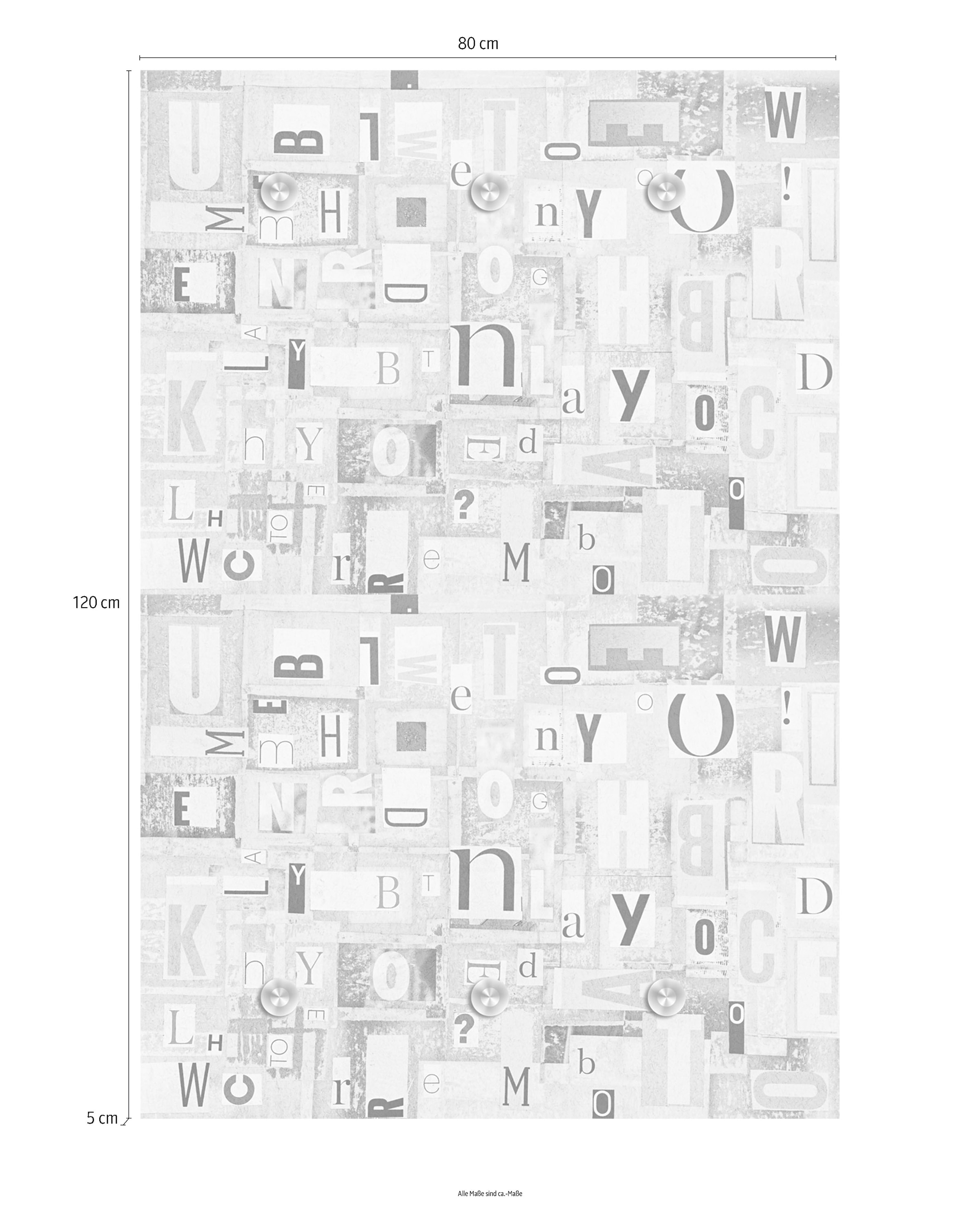 queence Garderobenleiste »Buchstaben«, mit 6 Haken, 80 x 120 cm