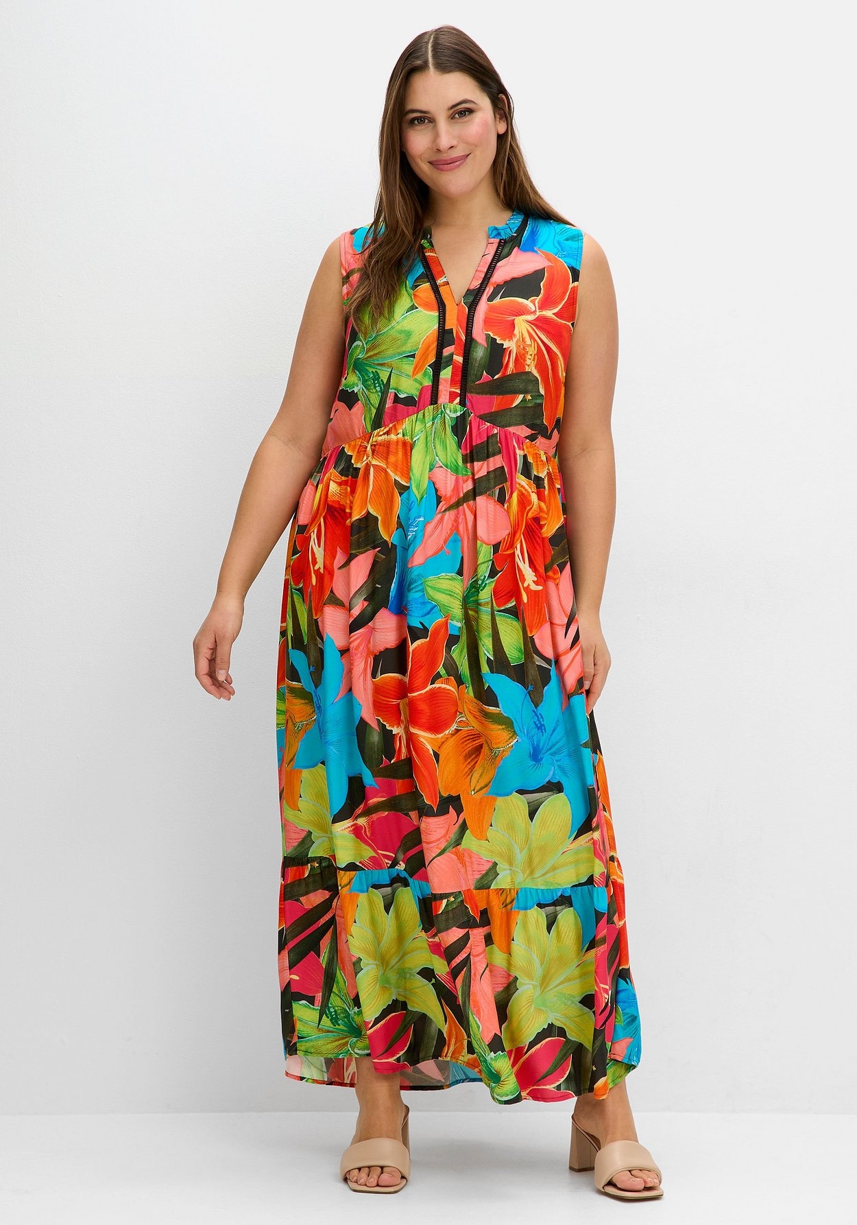 Sheego Sommerkleid »Maxikleid mit Blumenprint«