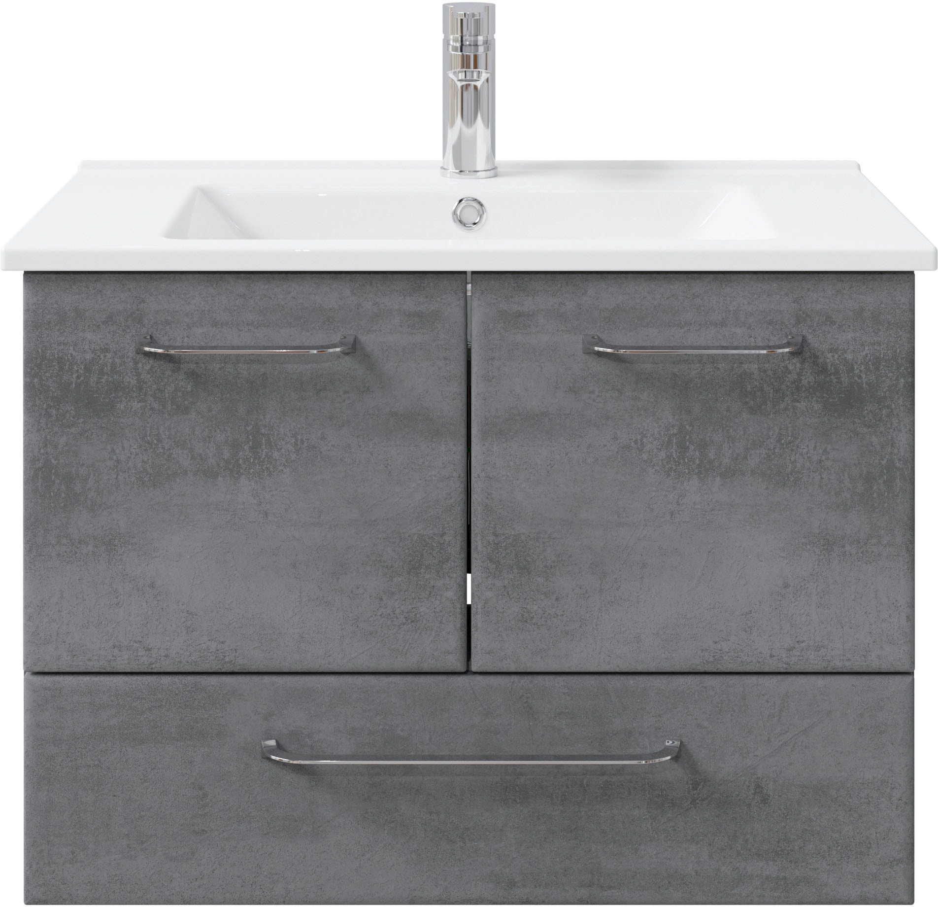 Saphir Badmöbel-Set »Quickset 945 Keramik-Waschtisch mit Unterschrank, 75 cm breit«, (1 St.), Waschplatz, 2 Türen, 1 Schublade, inkl. Türdämpfer, Waschtisch Set