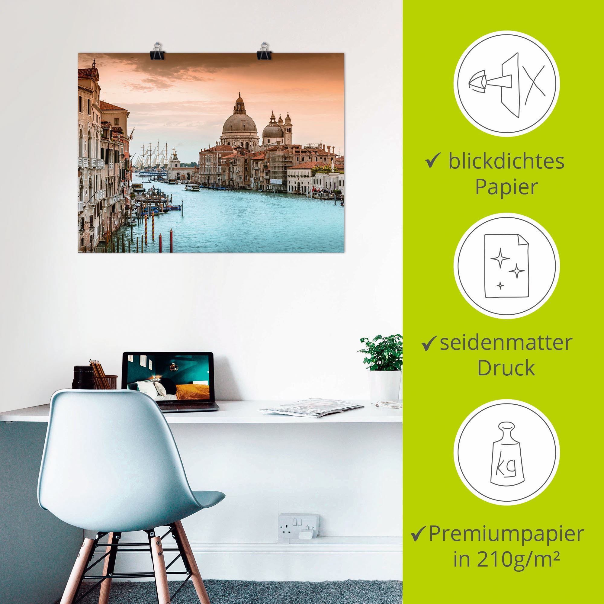 Artland Wandbild »Venedig Canal Grande I«, Italien, (1 St.), als Alubild, Outdoorbild, Leinwandbild, Poster, Wandaufkleber