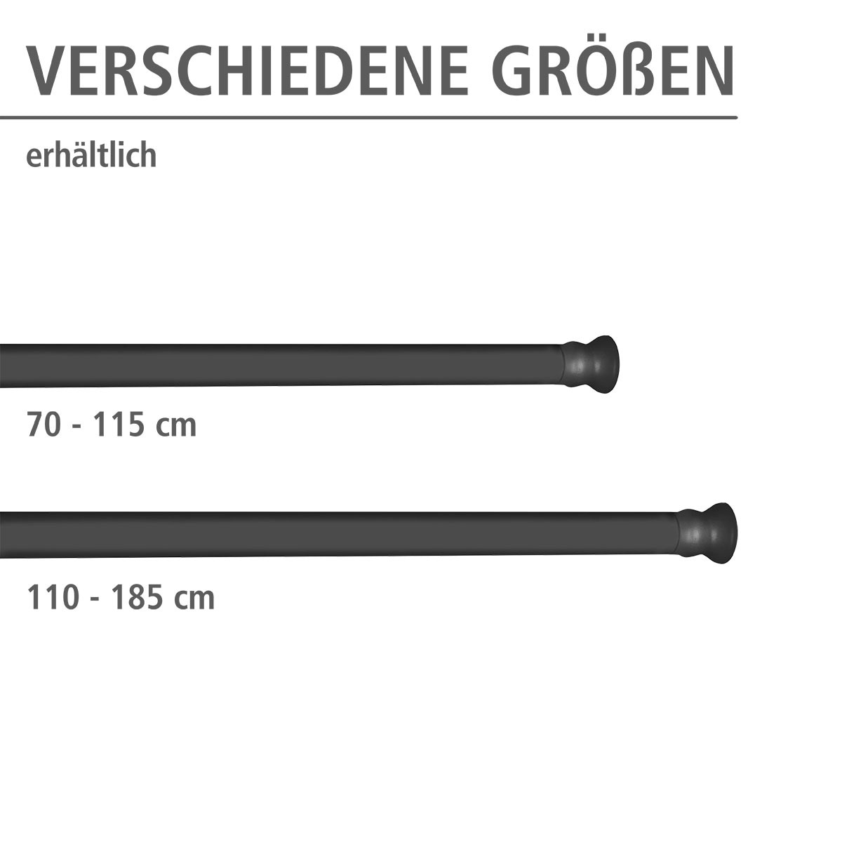 WENKO Duschstange »Teleskop«, Schwarz