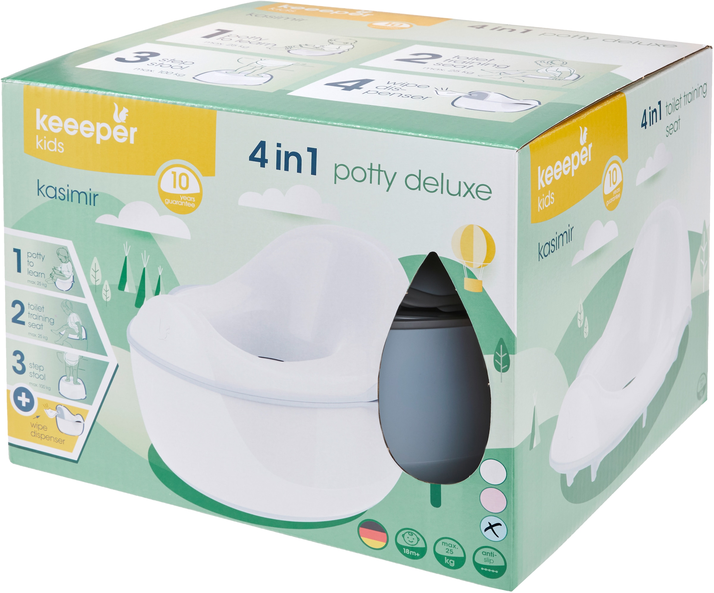keeeper Toilettentrainer »kasimir babytopf deluxe 4in1, cloudy blue«, Made in Europe, FSC® - schützt Wald - weltweit