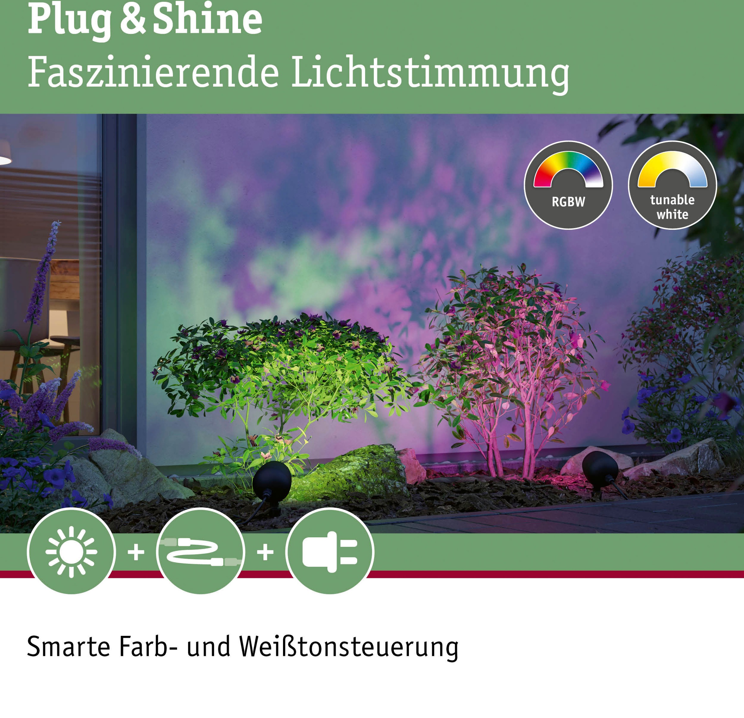 Paulmann LED Gartenleuchte »Outdoor Plug & Shine Spot Kikolo RGBW ZigBee«, 1 flammig, RGBW ZigBee