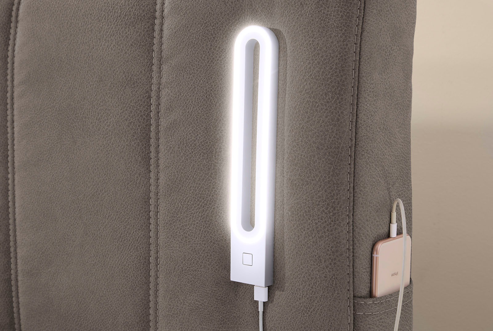 Jockenhöfer Gruppe Boxspringbett »KATI mit Stauraum, inkl. Bonnellmatratze H2/H3« Höhenverstellbares Kopfteil mit LED´s, USB- Ladeports 180 cm x 200 cm