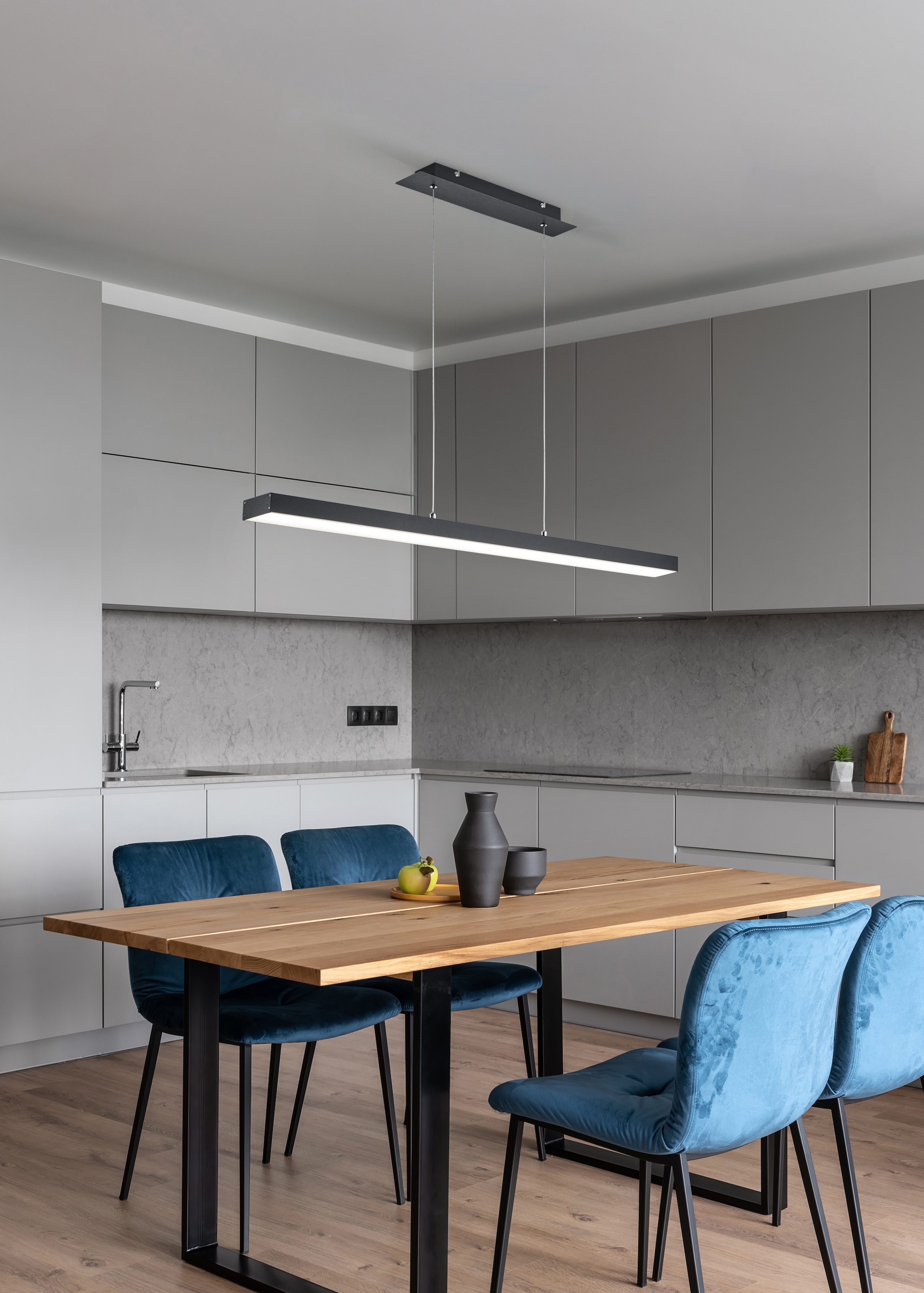 REALITY Leuchten LED Pendelleuchte »Agano«, 1 flammig, Leuchtmittel LED-Board | LED fest integriert, schwarz matt, Pendellampe mit Touch Dimmer, Lichtfarbe einstellbar