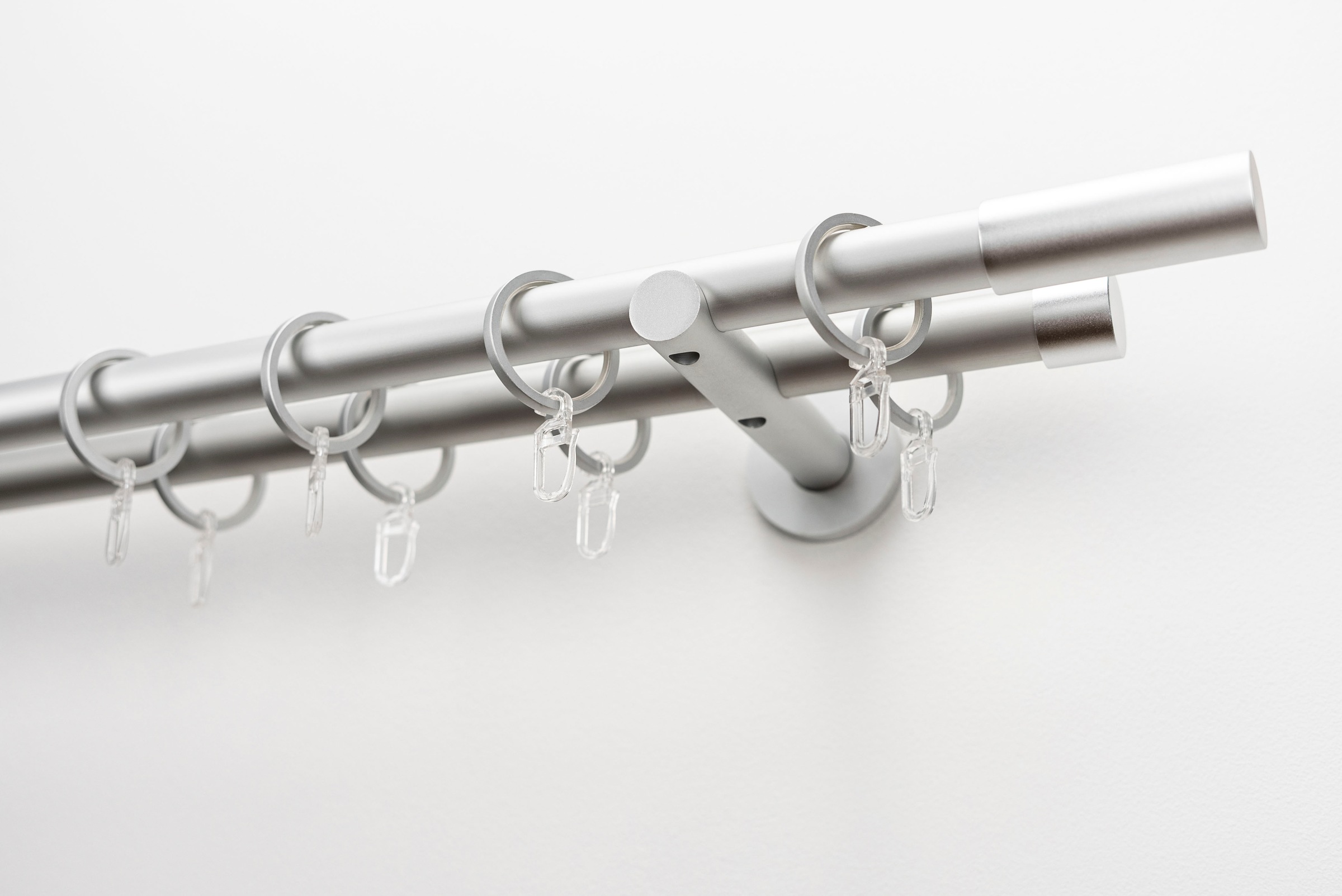 GARESA Gardinenstange »EASY«, 2 läufig-läufig, Wunschmaßlänge,  Vorhanggarnitur, verlängerbar, Wandmontage, Aluminium, mit Ringe kaufen |  UNIVERSAL