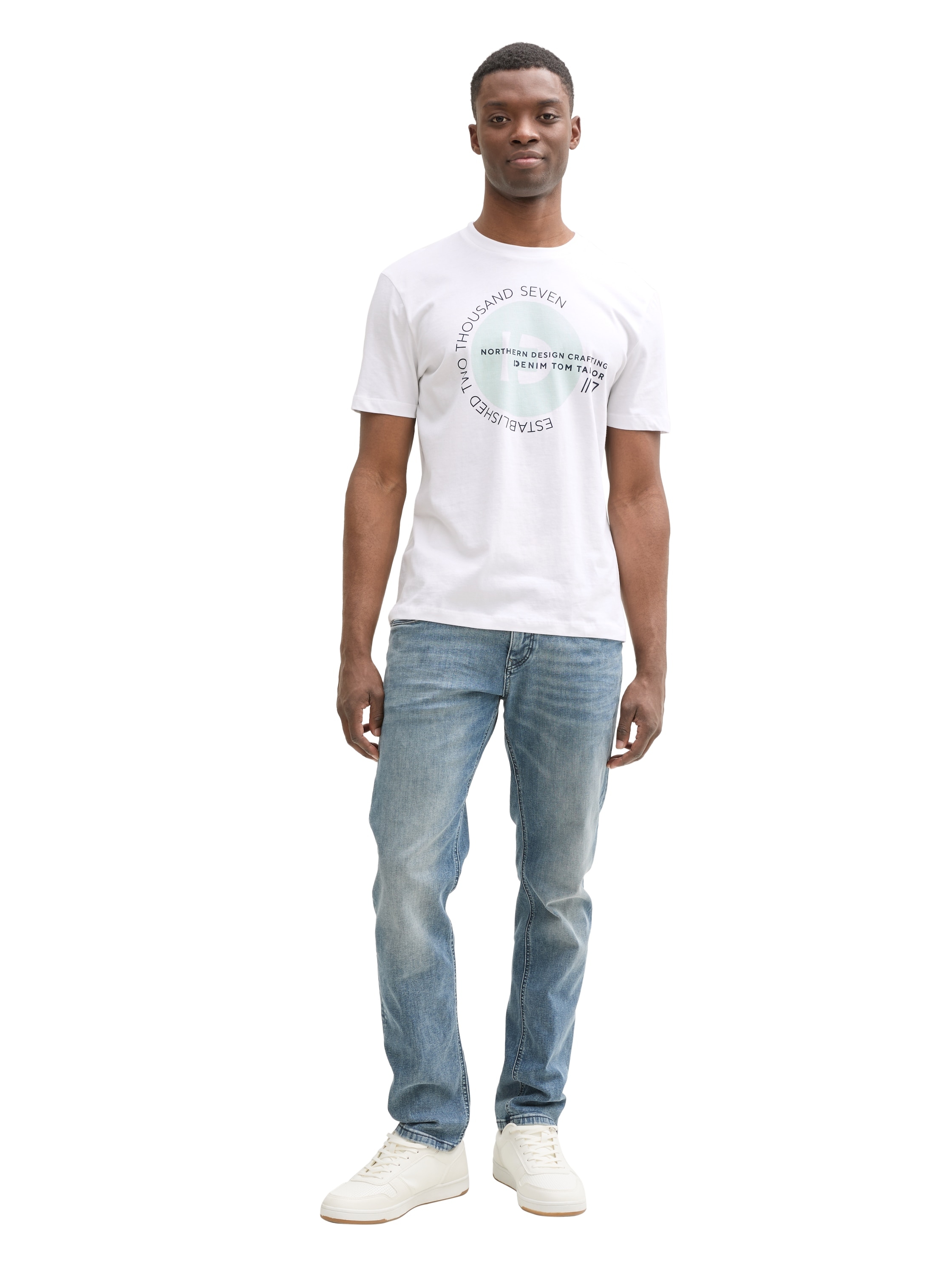 TOM TAILOR Denim T-Shirt, (Packung, 3 tlg., 3-er), mit großem Druck