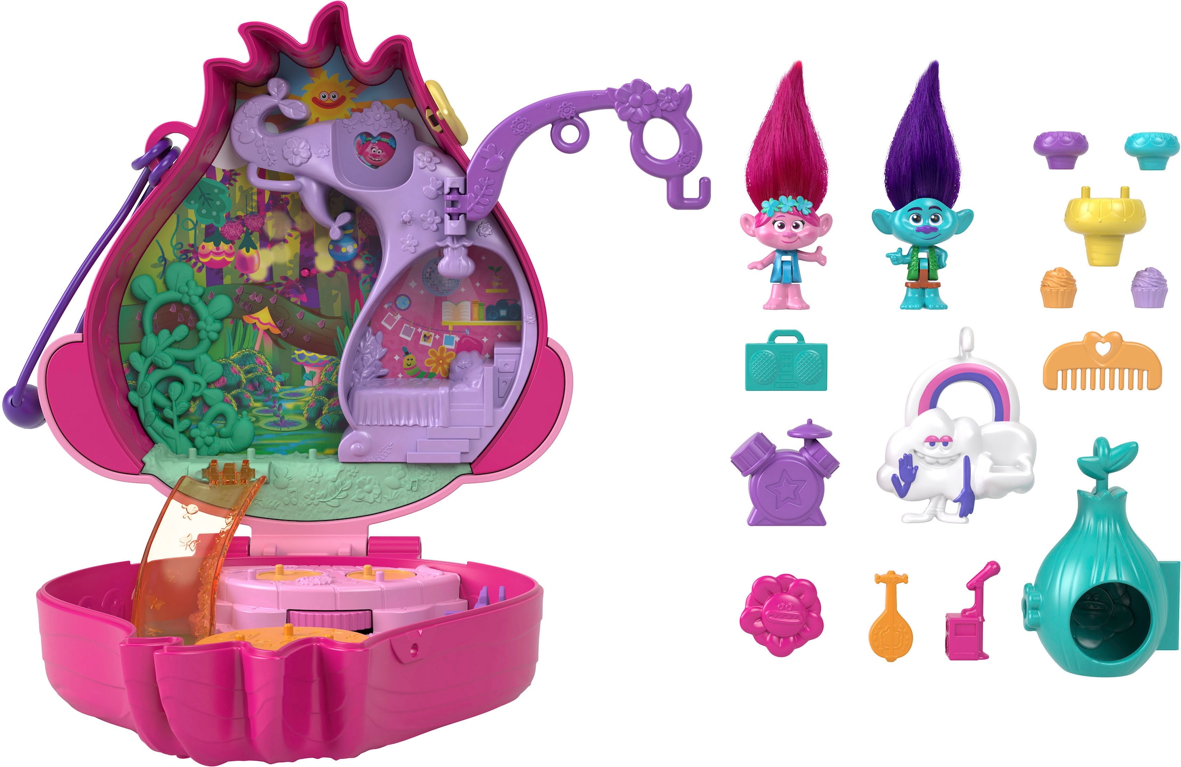 Mattel® Spielwelt »Trolls, Polly Pocket Schatulle«, (Set)