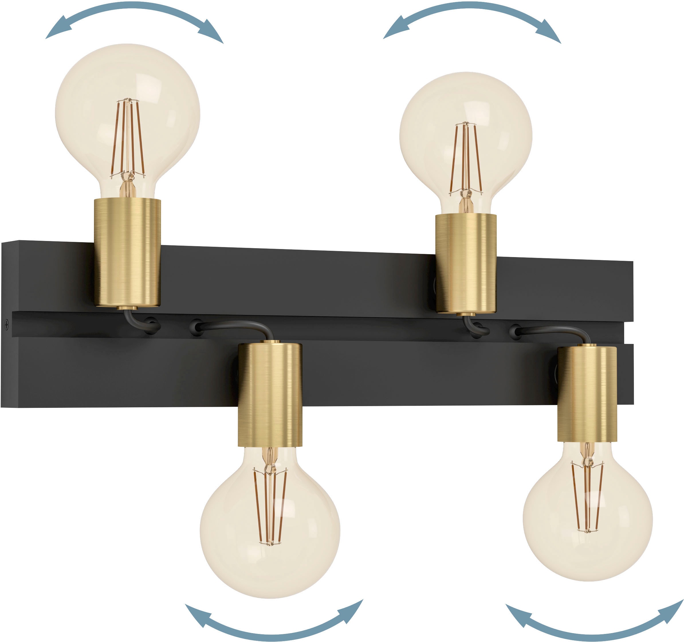 EGLO Deckenleuchte »MACCHIONE« E27 1 Stk. Deckenleuchte in schwarz und messing aus Stahl  -  exkl. E27 - 10W