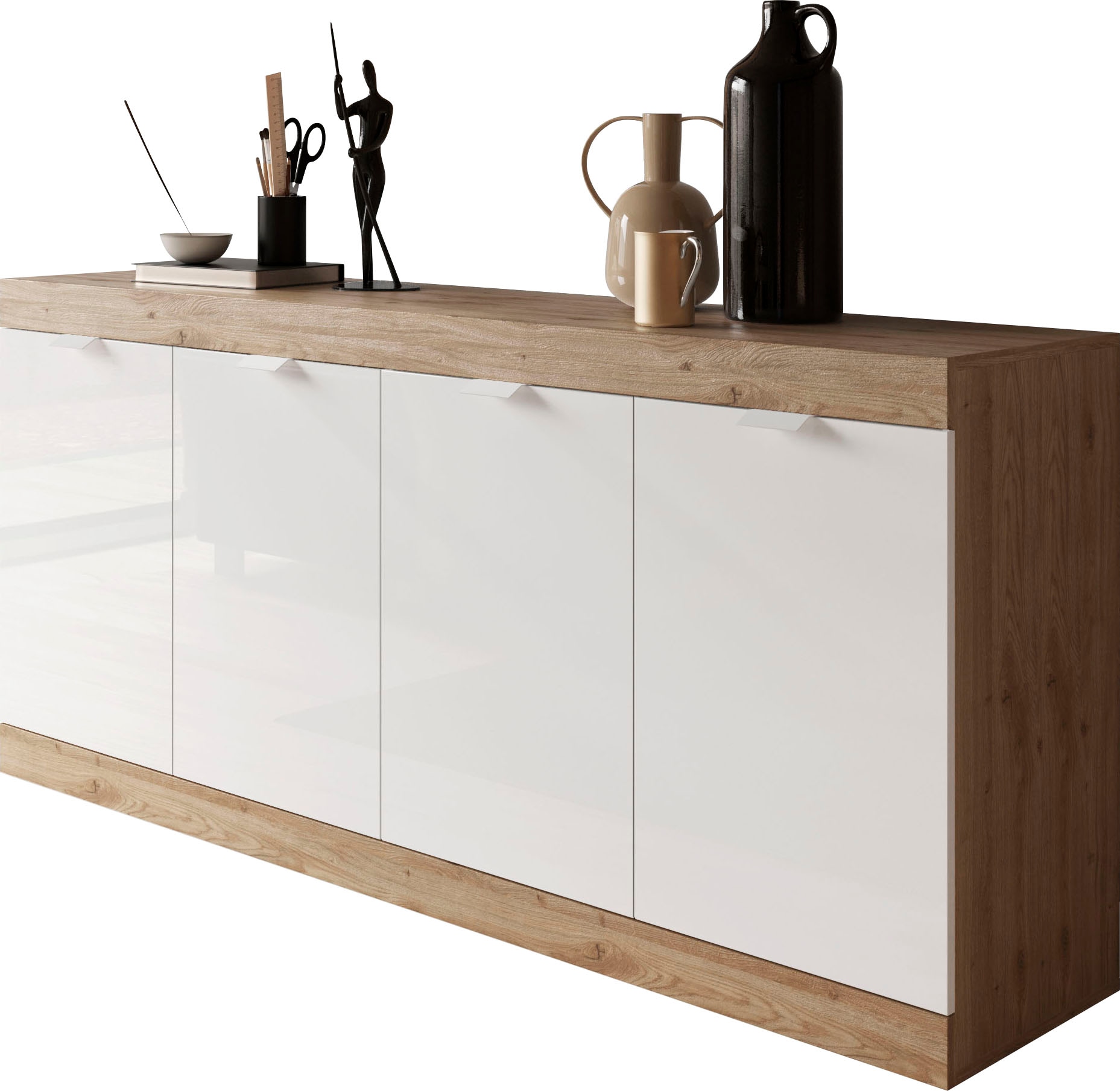 INOSIGN Sideboard »Slim«, Breite 181 cm, weiß Hochglanz Lack