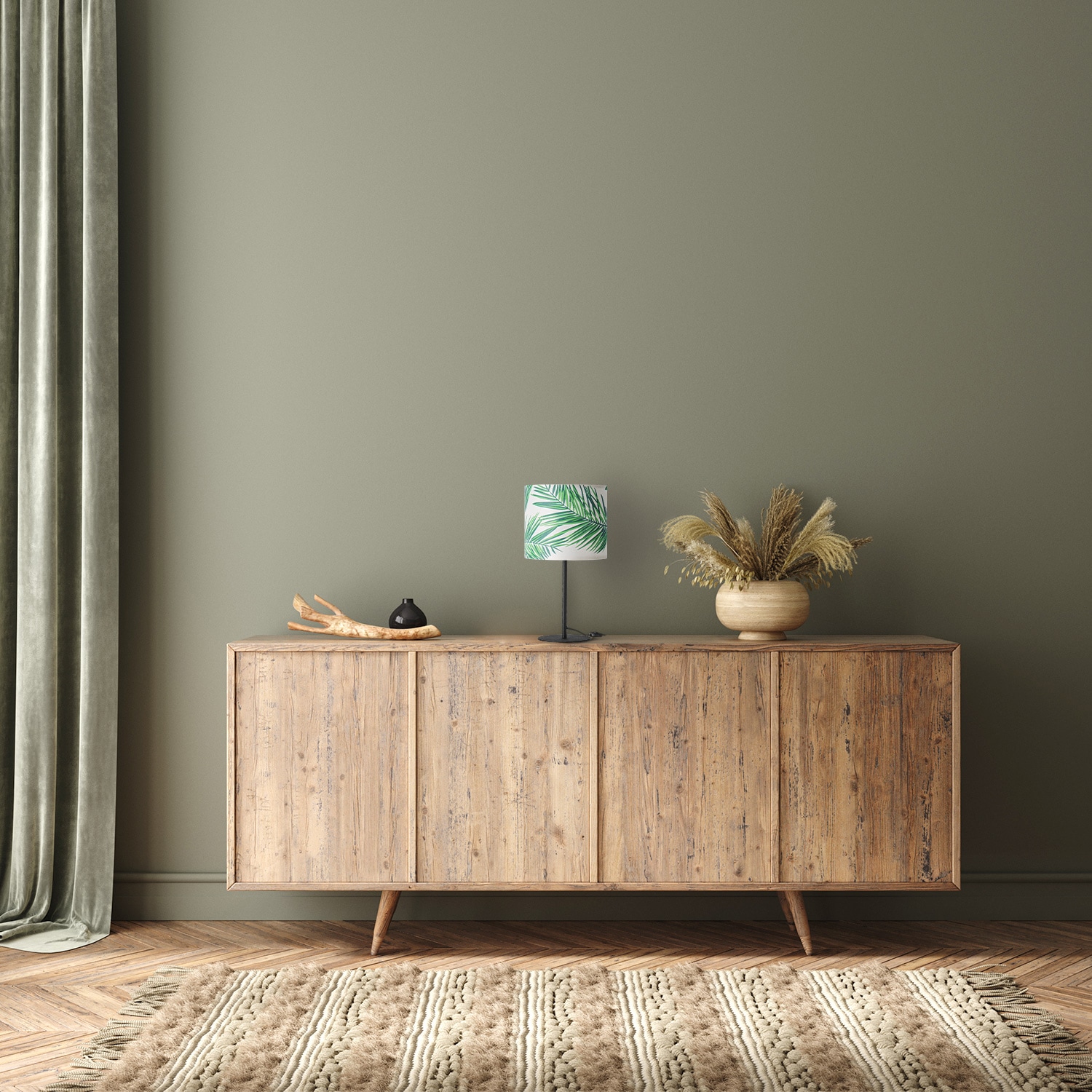 Paco Home Tischleuchte »Ostende 537« E14 Nachtlicht Kinder Lampenschirm Lampe Tisch Zimmer Palme Jungle