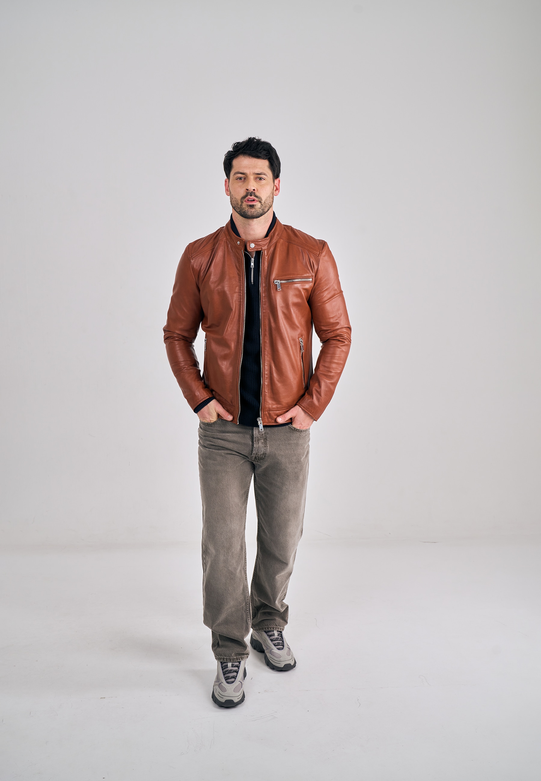 Freaky Nation Lederjacke »Lucky Jim-FN«