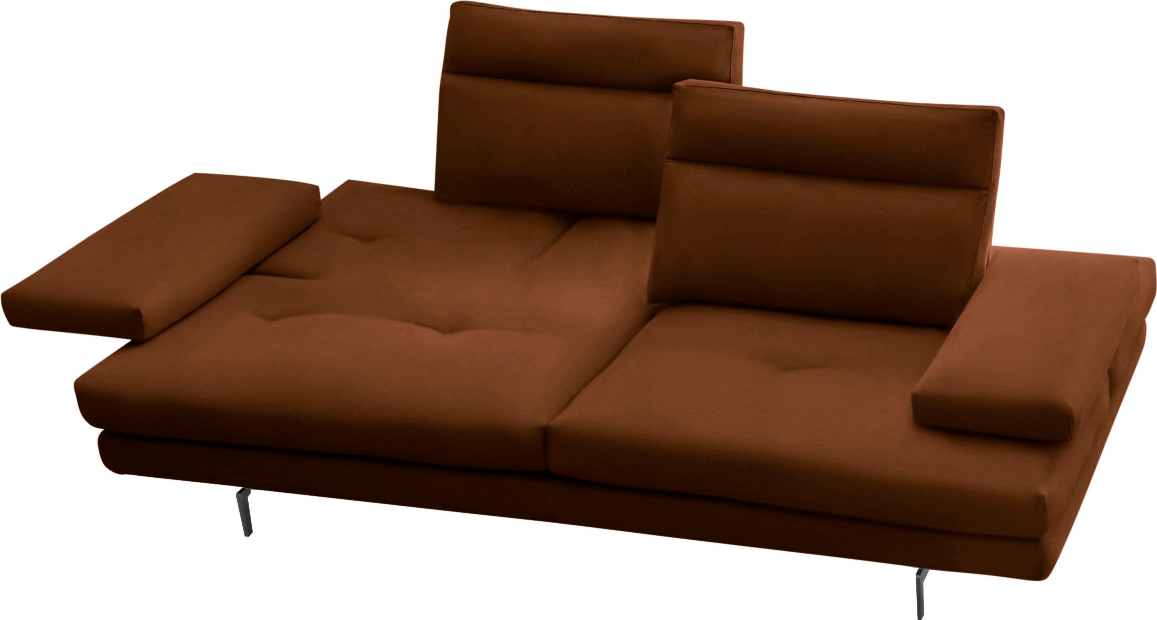 CALIA ITALIA 3-Sitzer »Toby Wing, Designsofa, hochwertige Verarbeitungsdetails, bequem«, inkl. Sitztiefenverstellung und Armteilfunktion, Füße in Schwarz matt