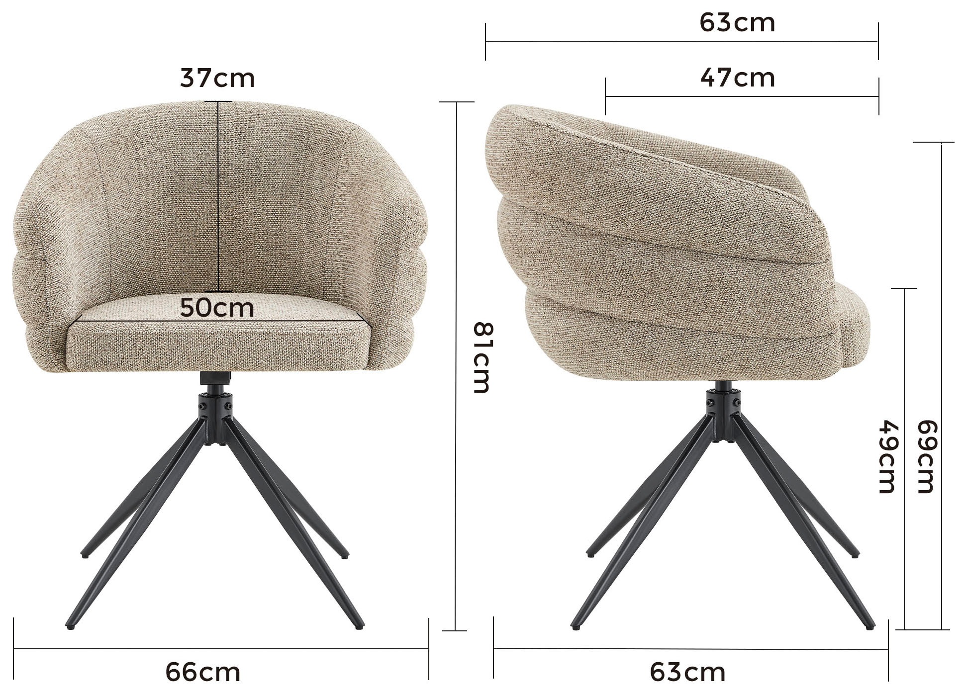 Duo Collection 4-Fußstuhl »Lotte« (Set) 2 Stk.360° drehbar mit Rückholfunktion