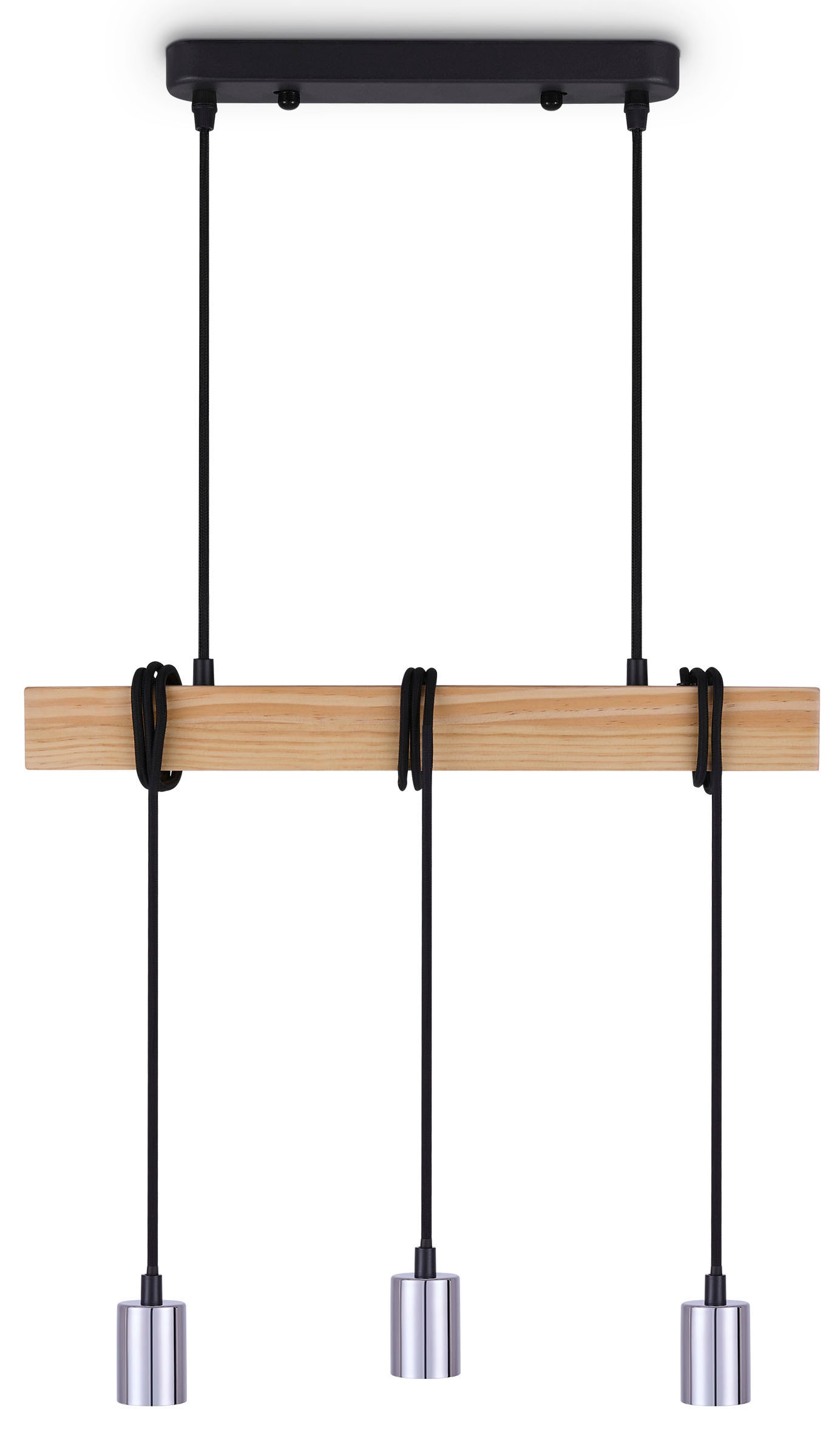 Paco Home Pendelleuchte »SINA«, Leuchtmittel E27 | ohne Leuchtmittel, LED Pendellampe Hängeleuchte Wohnzimmer Esszimmer Vintage Holz 3x E27