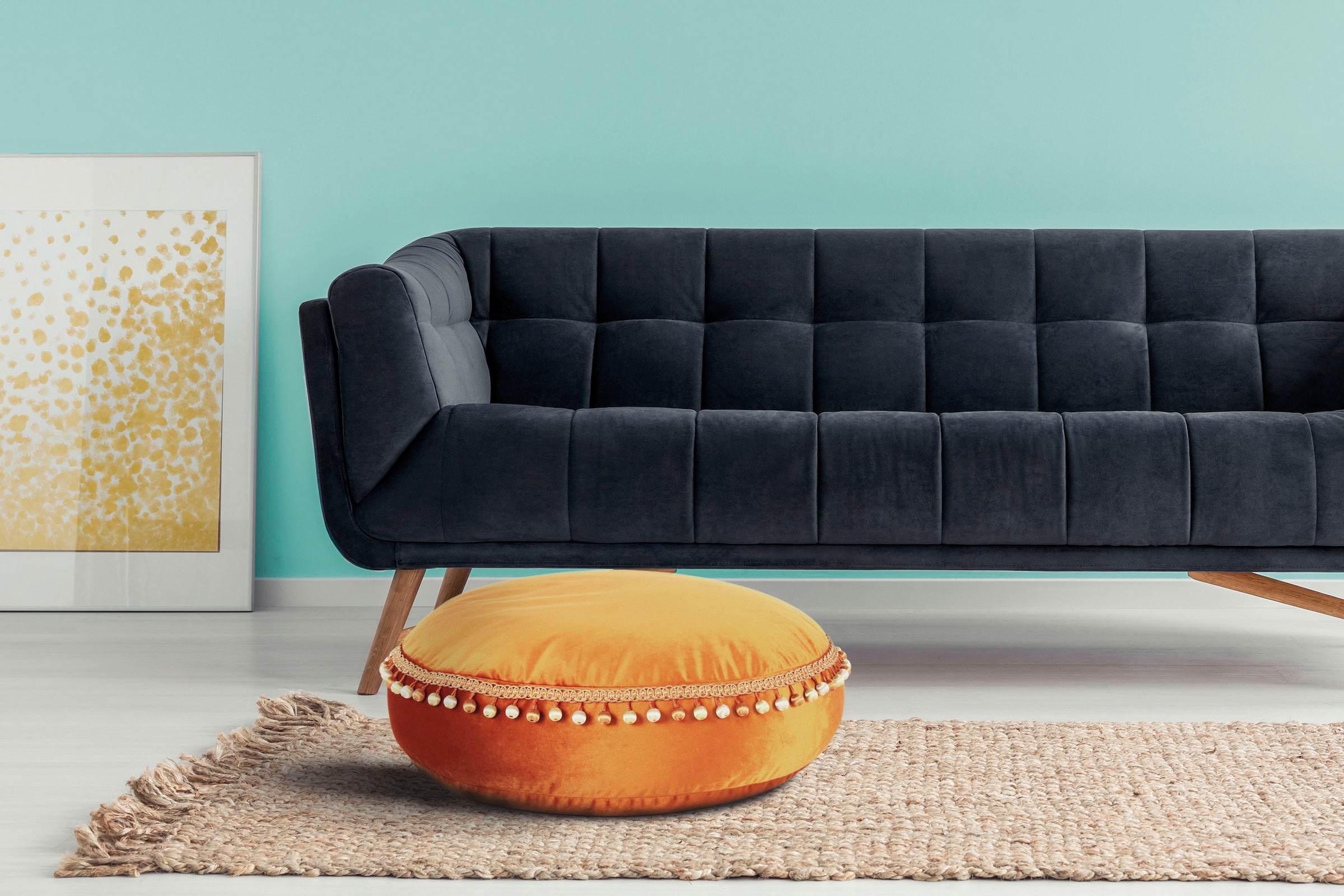 Kayoom Sitzhocker »Pouf Taj Mahal 425, samtweiche Oberfläche«, (1 St.), samtweich, farbig, modern, orientalisches Design