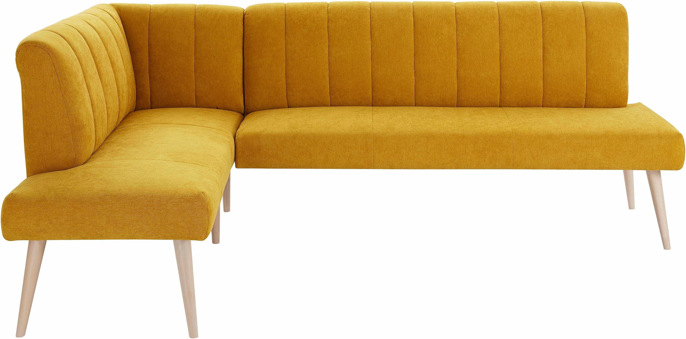 exxpo - sofa fashion Eckbank »Costa, moderne Rückensteppung, bequem und elegant, hoher Holzfuß«, hochwertig verarbeitet, Frei im Raum stellbar
