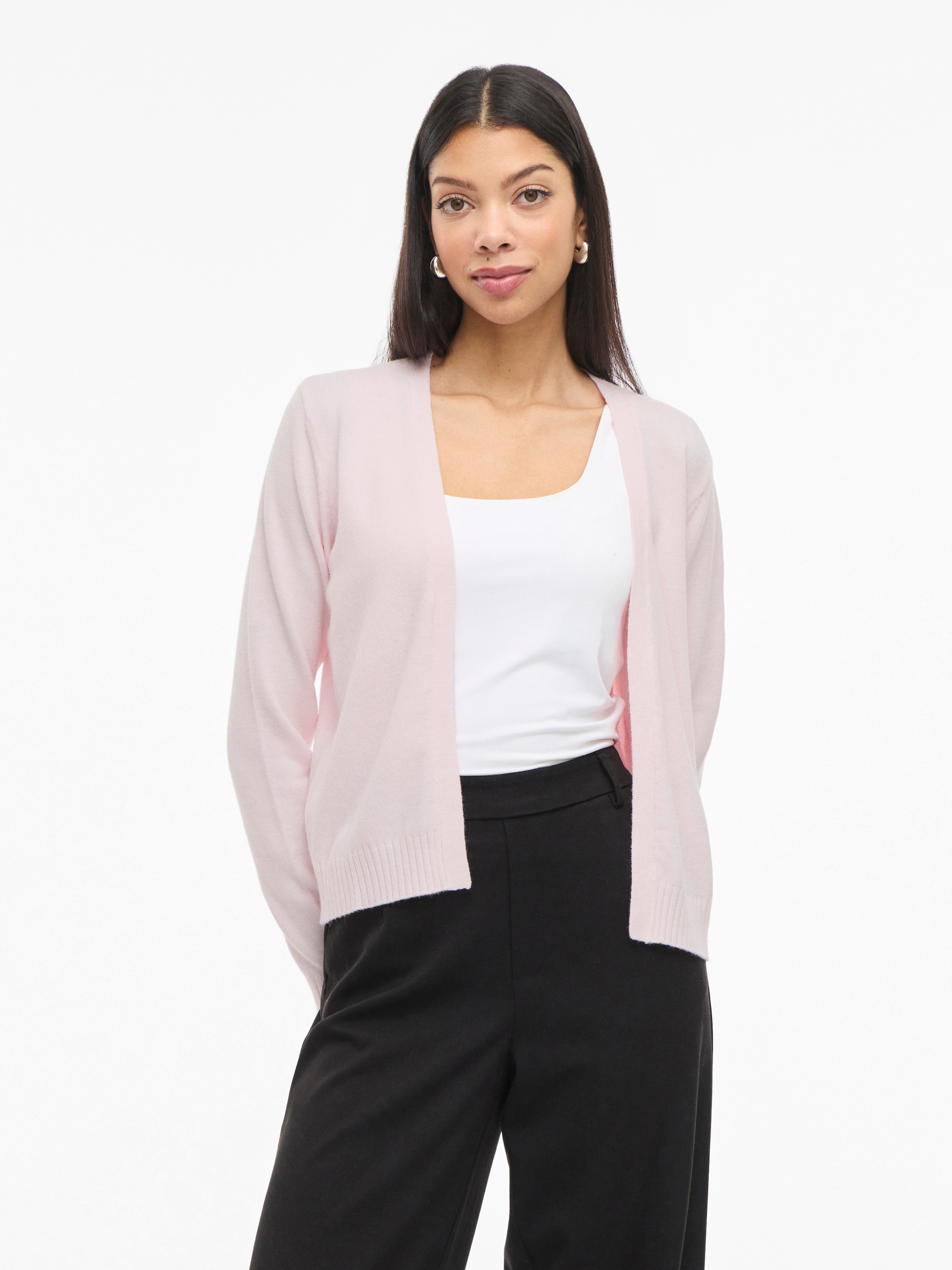 Vila Cardigan »VIRIL SHORT L/S KNIT CARDIGAN-NOOS« Materialmix, regular fit