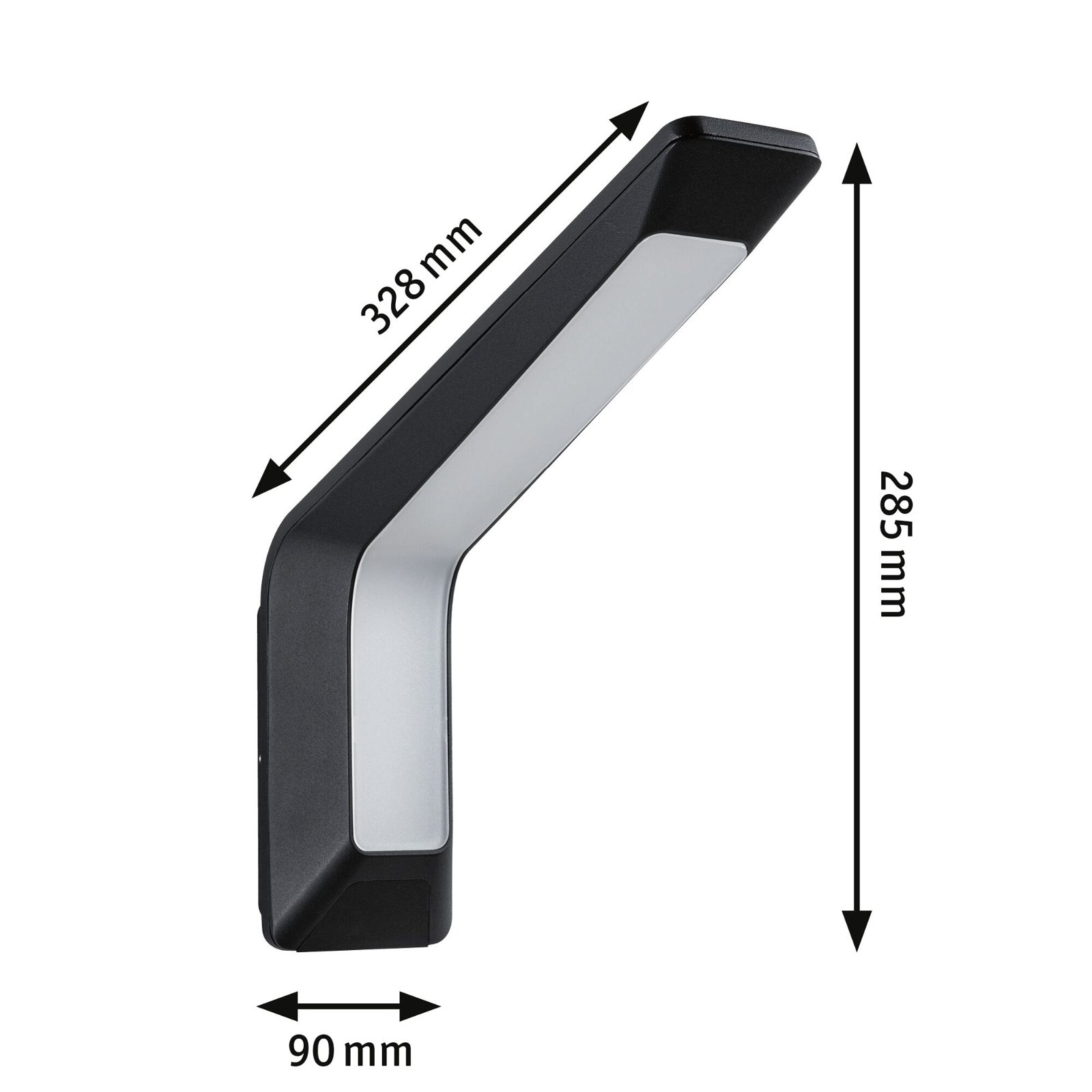 Paulmann LED Außen-Wandleuchte »Merano IP44 90x328mm 3000K 14W 950lm 230V Anthrazit Aluminium«, 1 flammig, Bewegungsmelder mit Hochfrequenz-Sensor