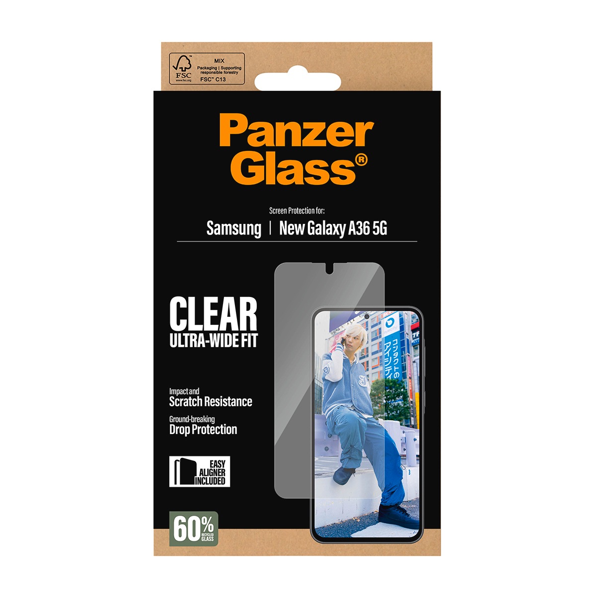 CARE by PanzerGlass Displayschutzglas »Ultra-Wide Fit Screen Protector« für Samsung Galaxy A37 Displayschutzfolie, Schutzfolie, Bildschirmschutz, kratz- & stoßfest