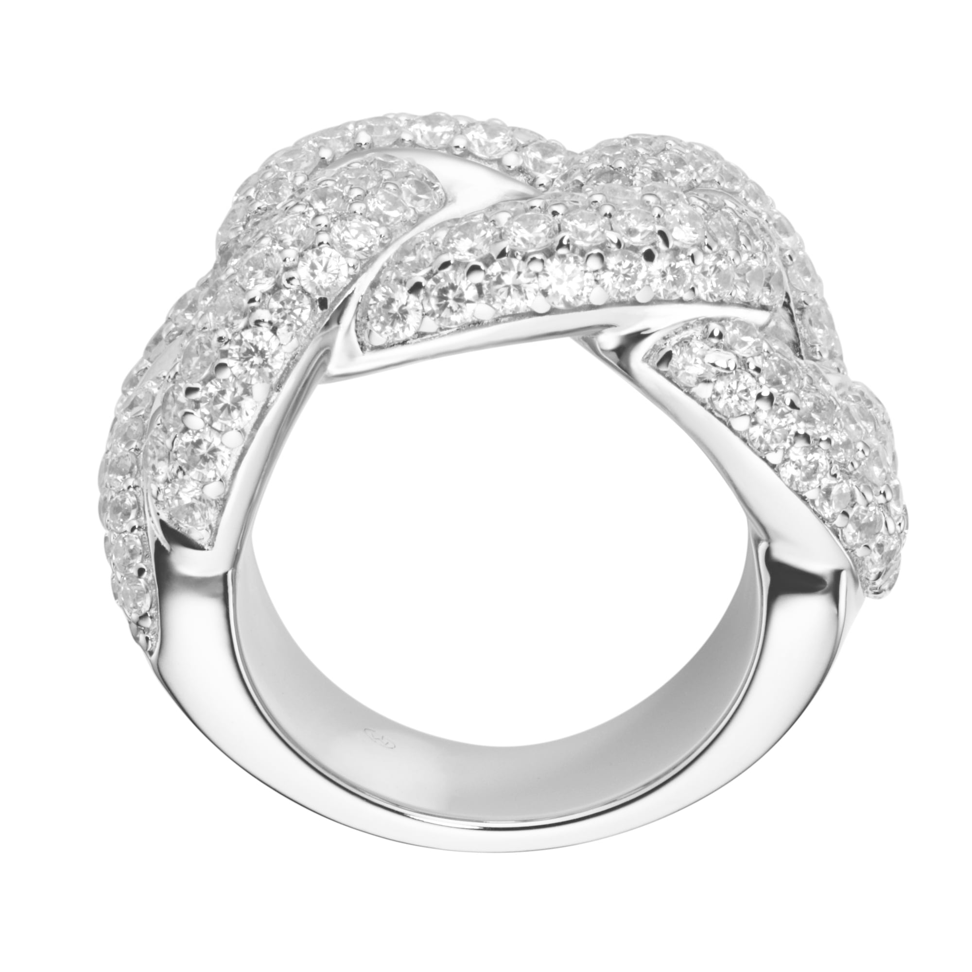 GIORGIO MARTELLO MILANO Silberring »Ring in Panzerketten-Optik, mit Zirkonia, Silber 925«