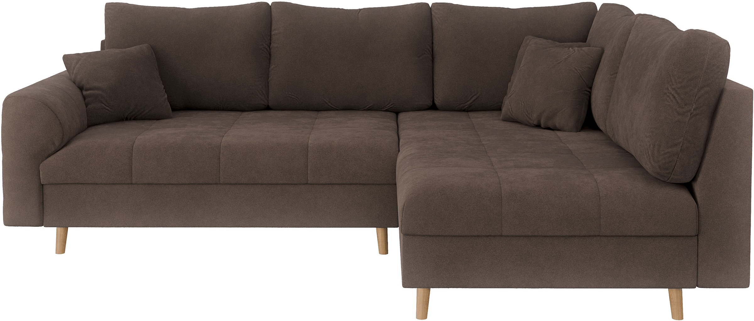 Home affaire Ecksofa »CHARRE L-Form mit Ottomane, Maße B/T/H: 231/161/81 cm«, feine Steppung, lose Rücken- und Zierkissen, auch in Cord und Bouclé