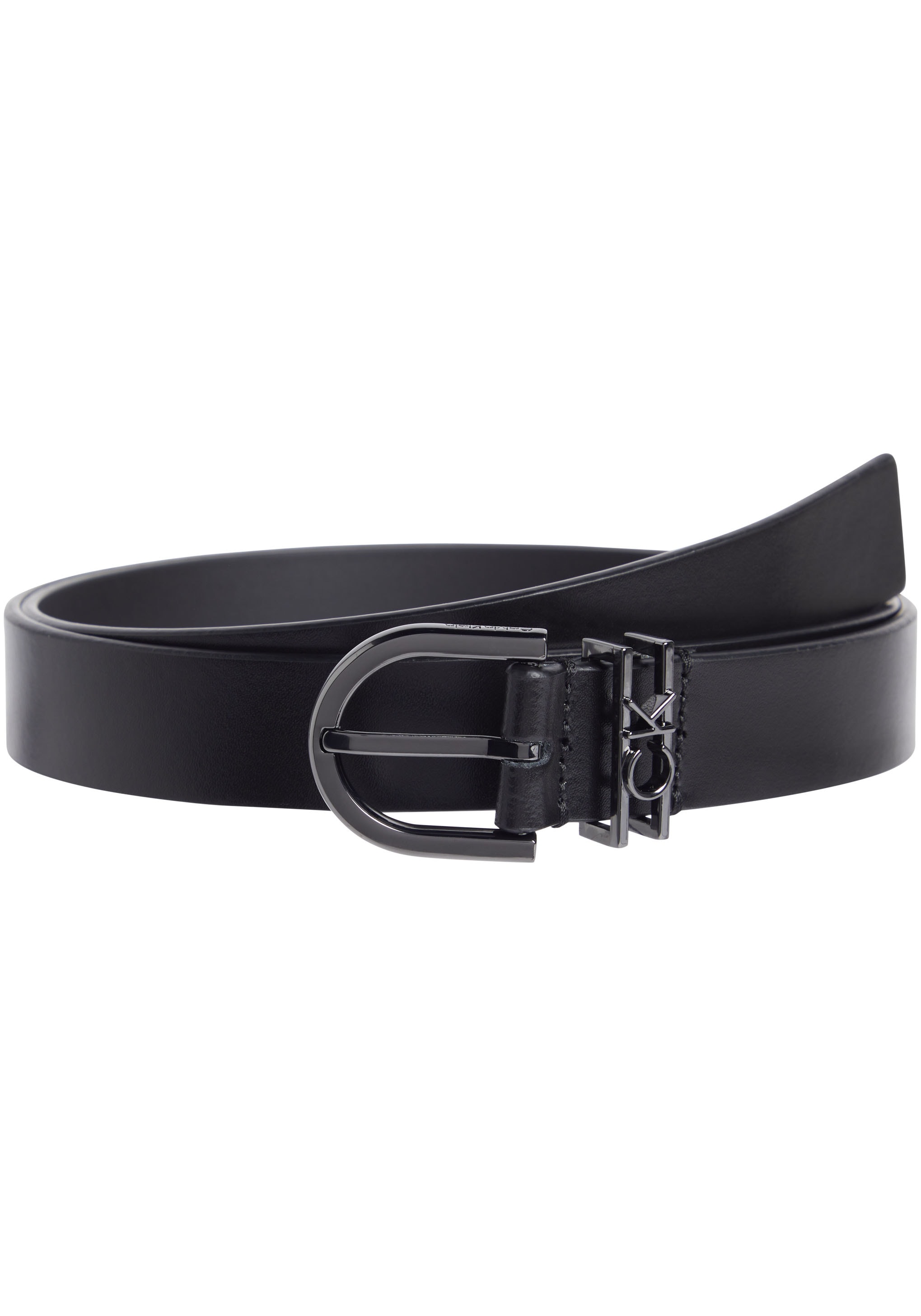 Calvin Klein Ledergürtel »CK LOOP RND BUCKLE BELT 2.5CM«, mit Logoprägung