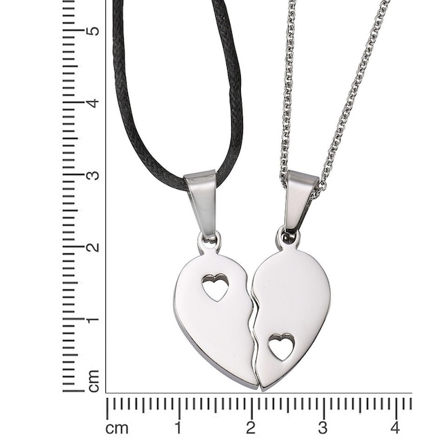 Firetti Schmuckset »Partnerschmuck: 2 Halsketten mit Anhänger Herz«, (4 tlg.)  auf Raten bestellen