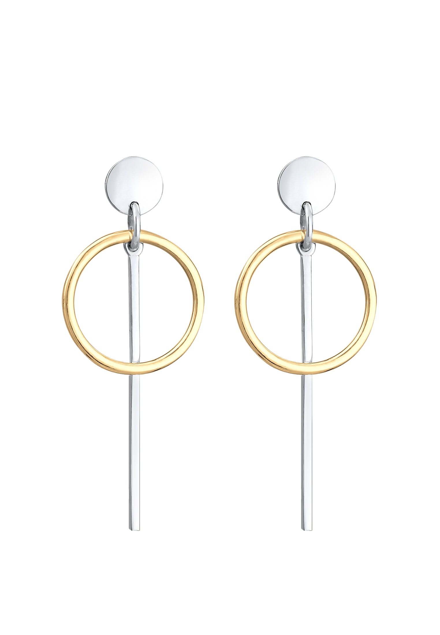 Elli Paar Ohrhänger »Ohrringe Hänger Plättchen Kreis Basic 925 Silber«
