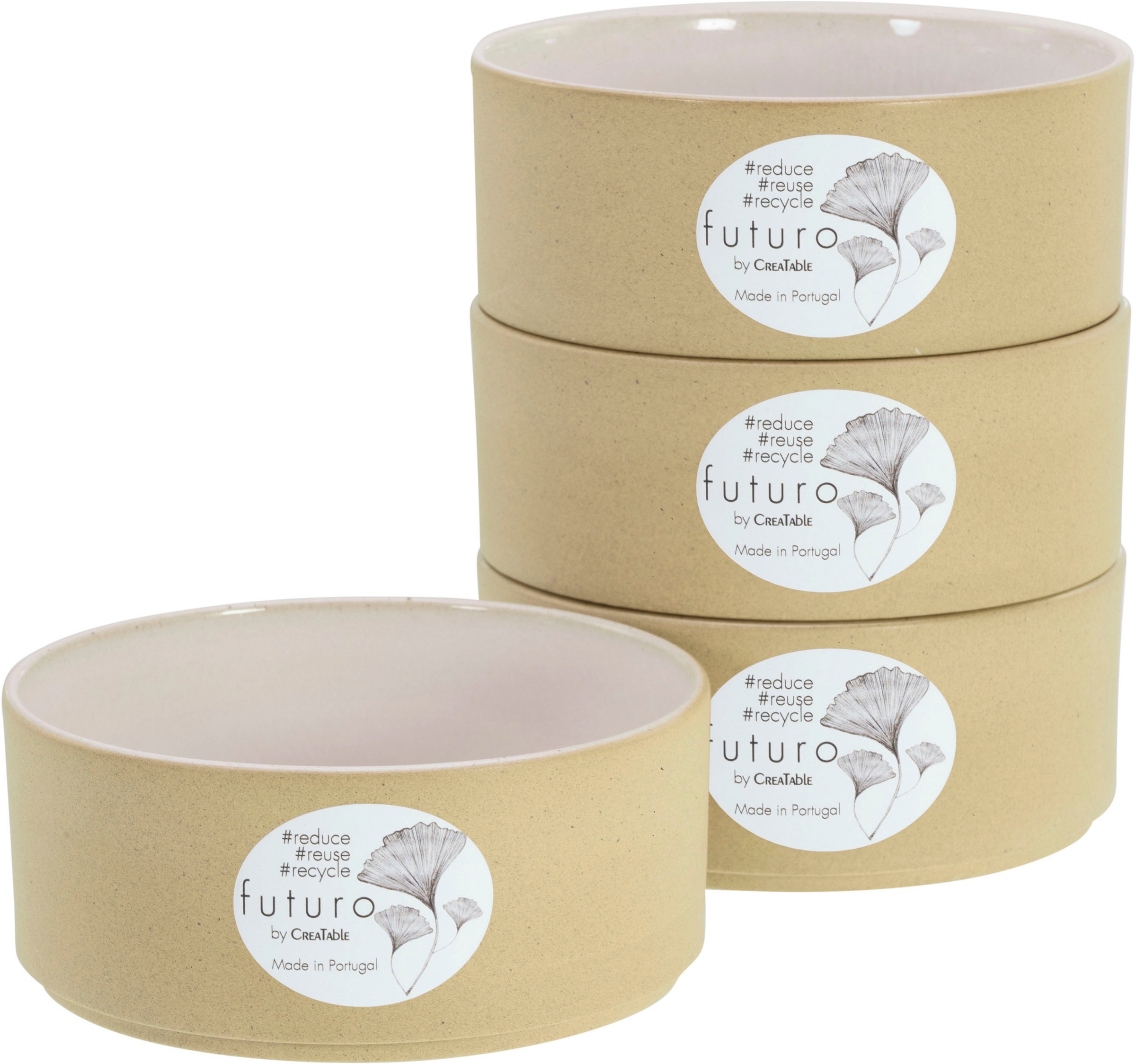 CreaTable Schale »Futuro«, 4 tlg., aus Steinzeug, Müslischale, Salatschale, Snackschale, Dipschale, Ø 14 cm
