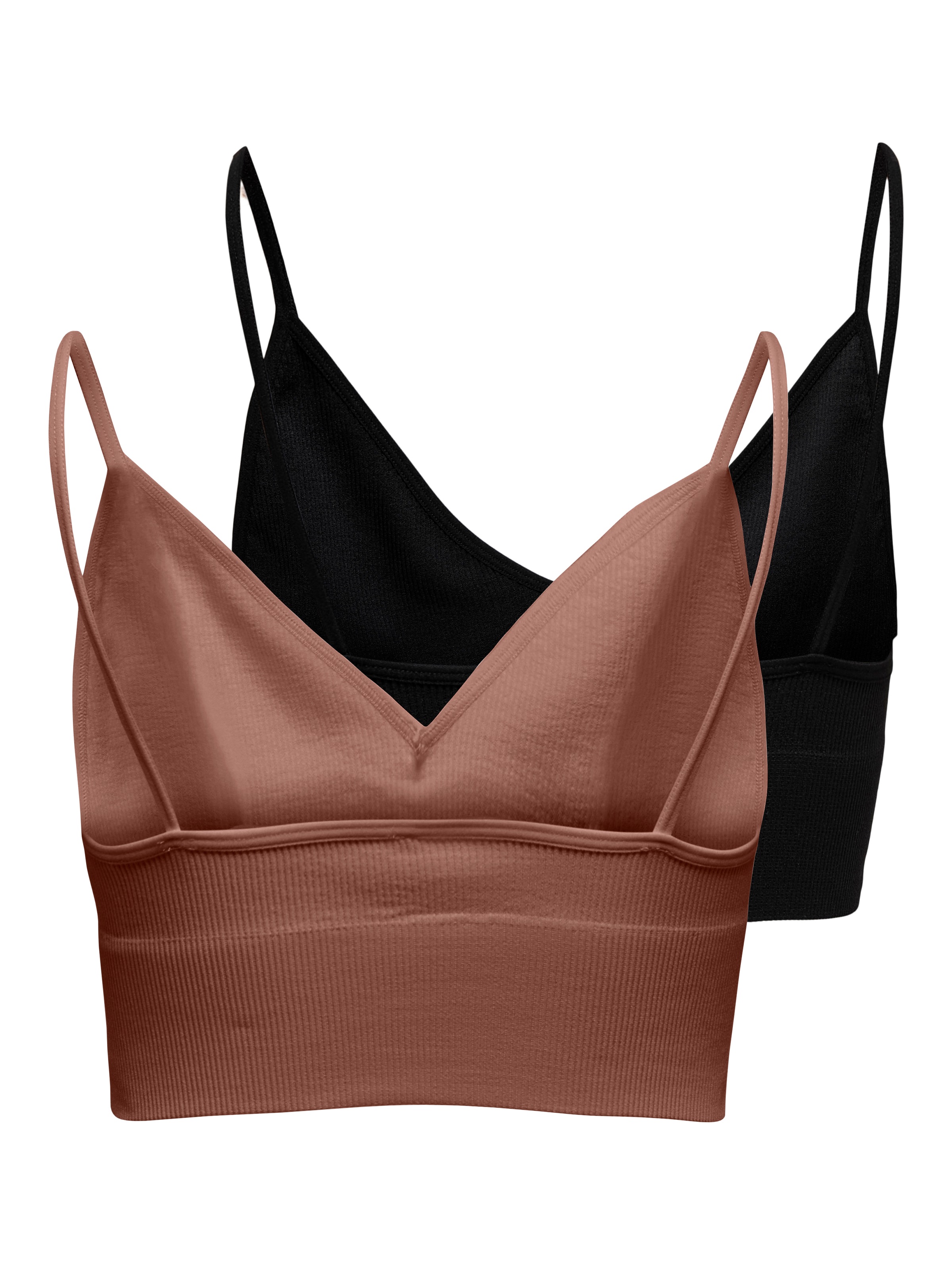 ONLY Bustier »ONLVICKY RIB S-LESS V-NECK 2-PACK TOP«