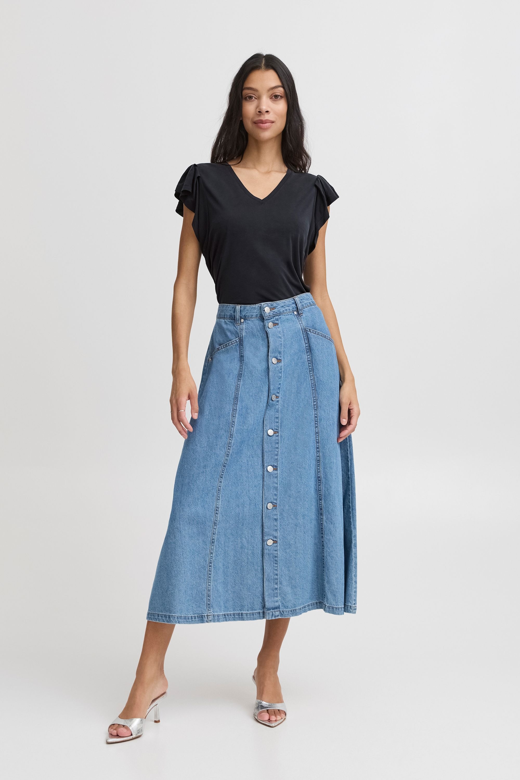 b.young V-Shirt »V-Shirt BYPERL RUFFLE«