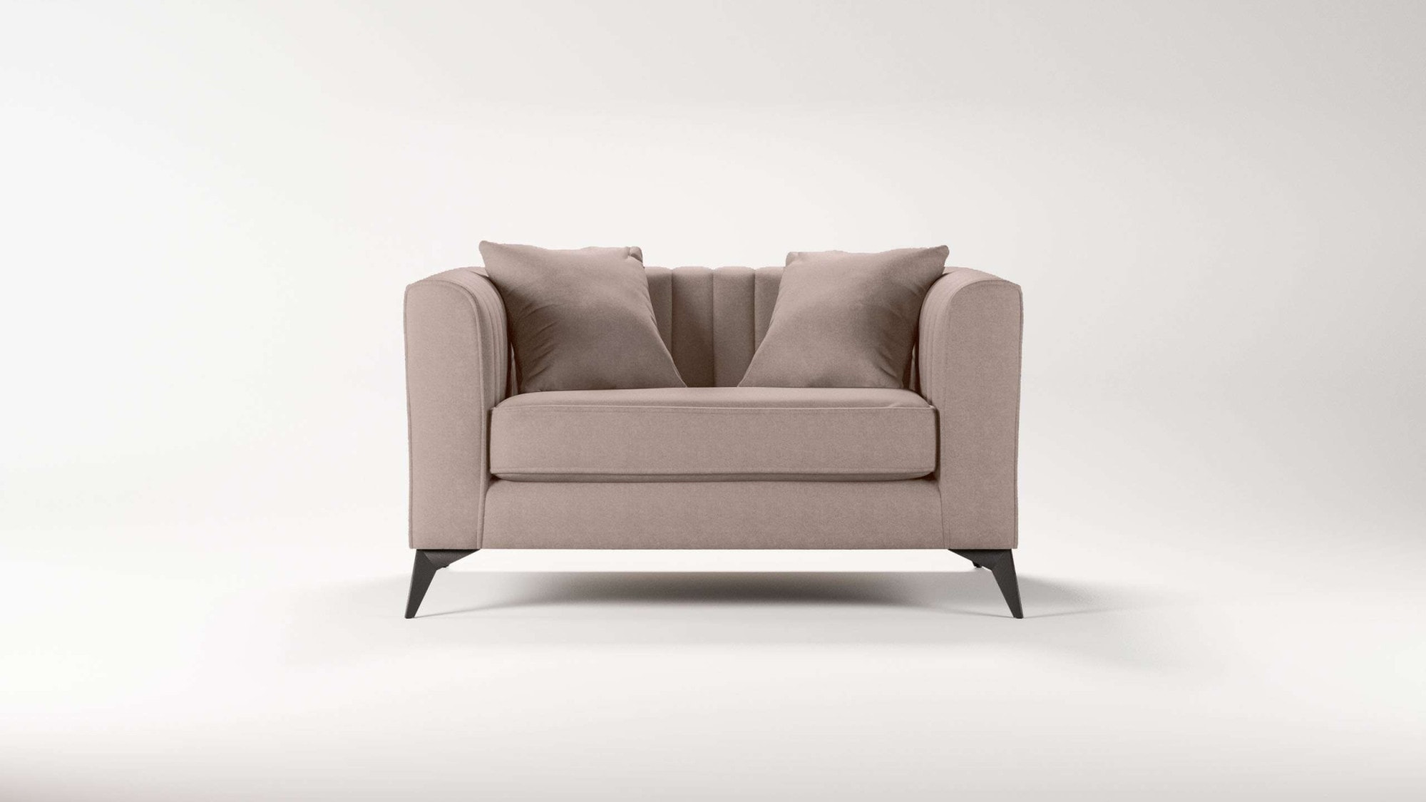 Places of Style Loveseat »MATTHEW Loungesessel, Maße B/T/H: 130/86/74 cm«, incl. Zierkissen, feine Steppung im Rücken, belastbar bis 200kg