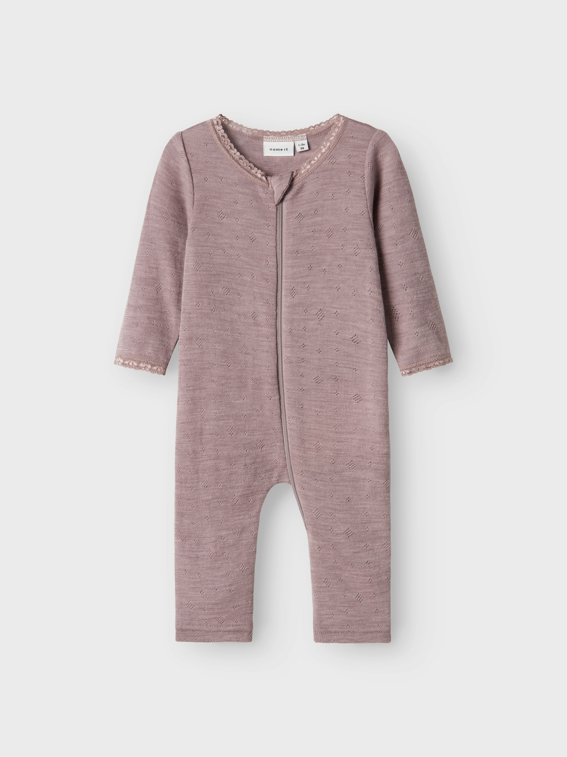 Name It Schlafanzug »NBFWANG WOOL NEEDLE NIGHTSUIT SOLID NOOS«, aus reiner Merinowolle