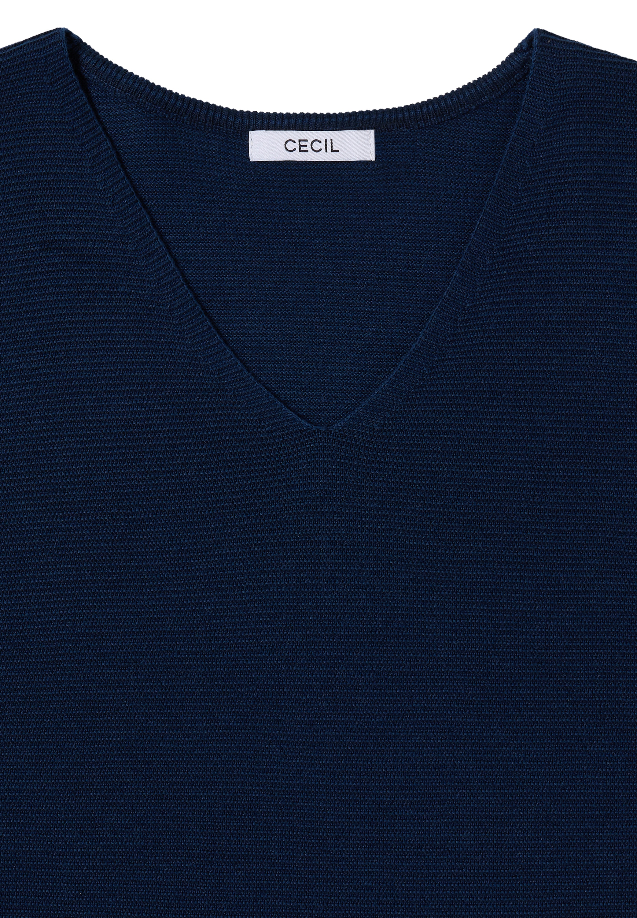 Cecil Strickpullover im Two-Tone-Look mit V-Neck
