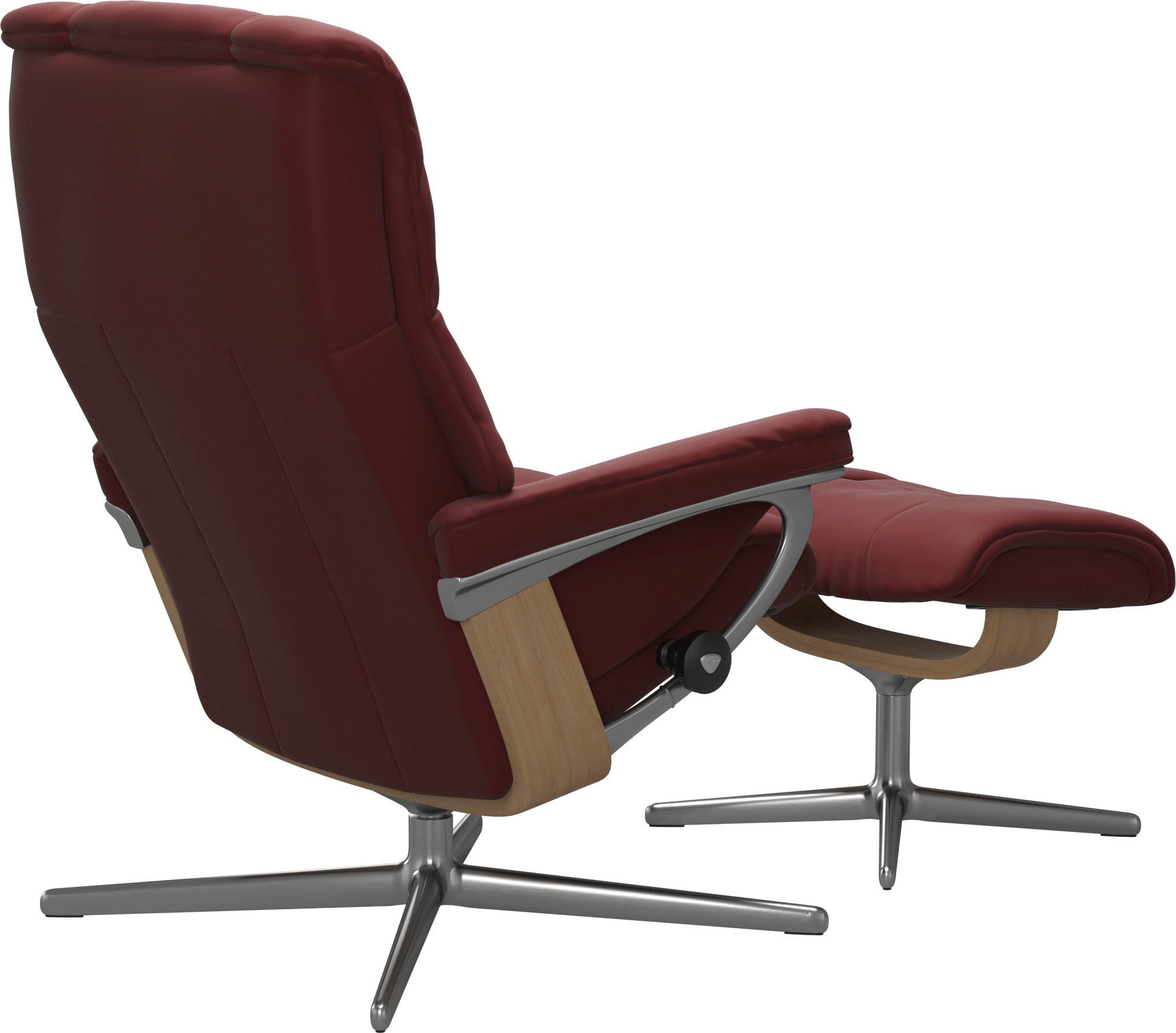Stressless® Relaxsessel »Mayfair«, (Set, Relaxsessel mit Hocker), mit Hocker, mit Cross Base, Größe S, M & L, Holzakzent Eiche