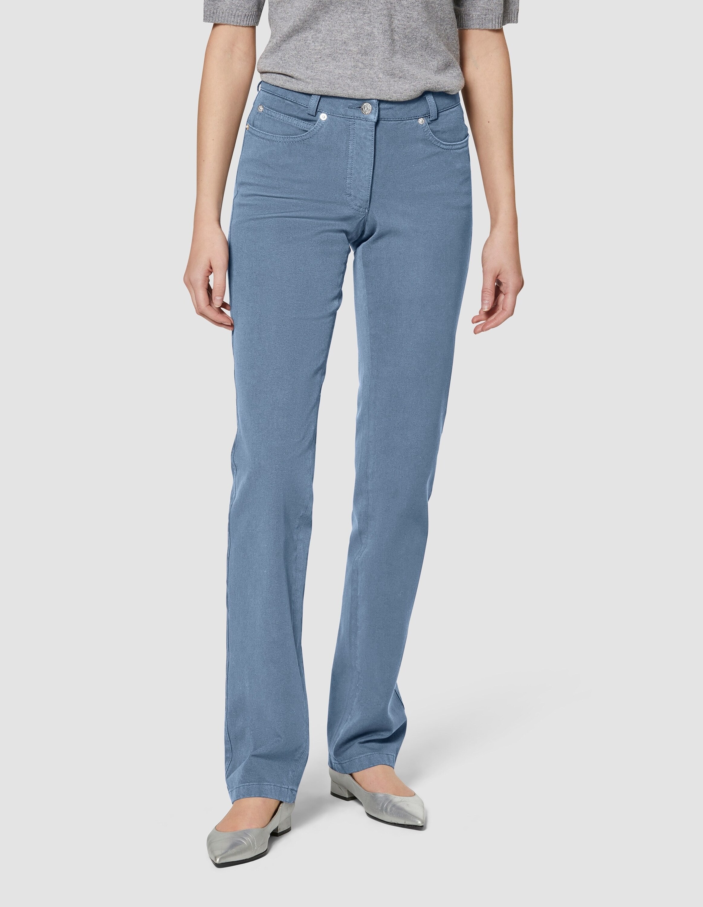 MADELEINE Regular-fit-Jeans »Jeans M-Jeans in gerader Form mit Logo-Stickerei«