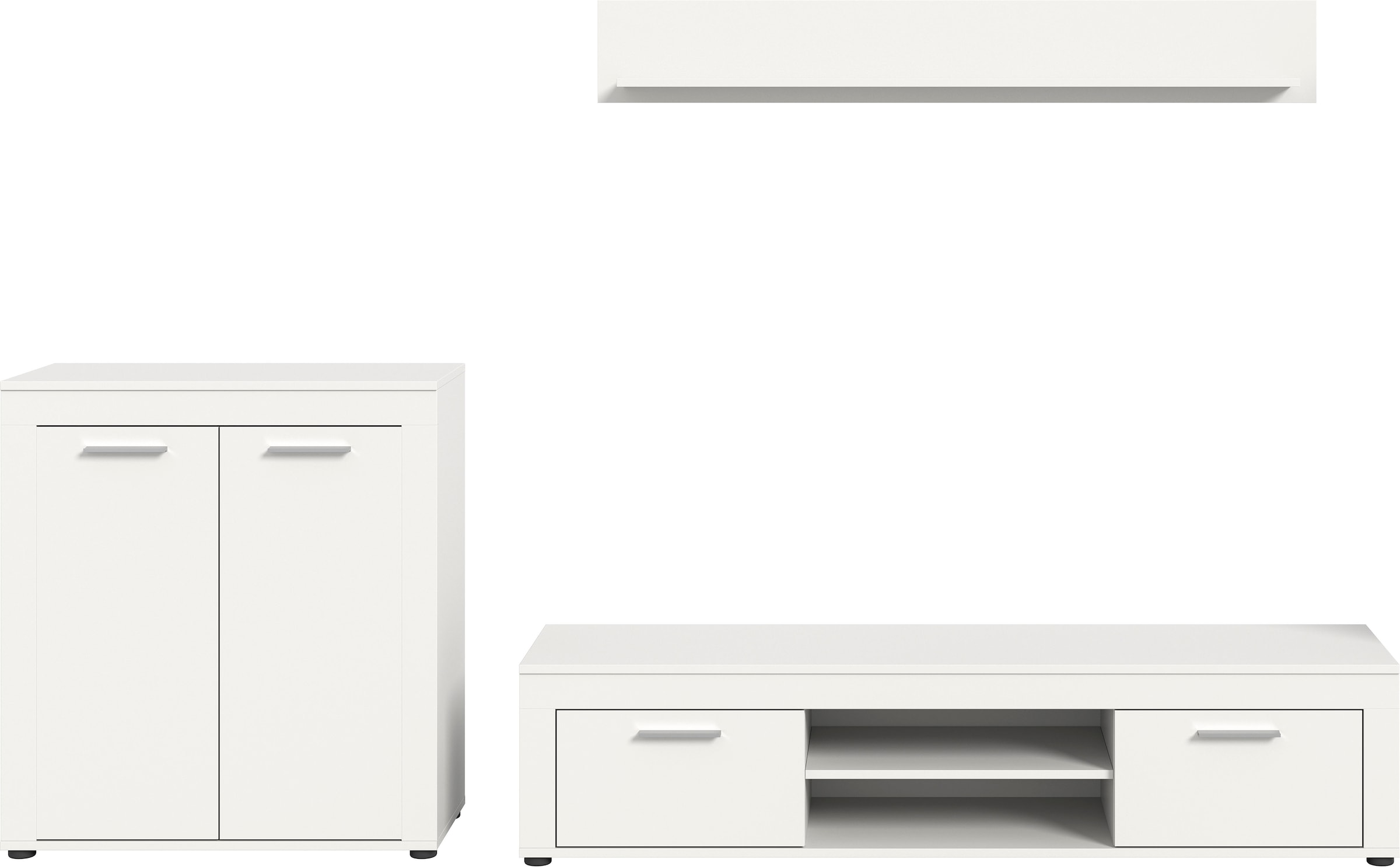 OTTO home Wohnwand »AOSTA, Breite 255cm, 3-teilige Wohn-Kombination« bestehend aus: Highboard, Lowboard, Wandboard, 3 Stk. tlg.